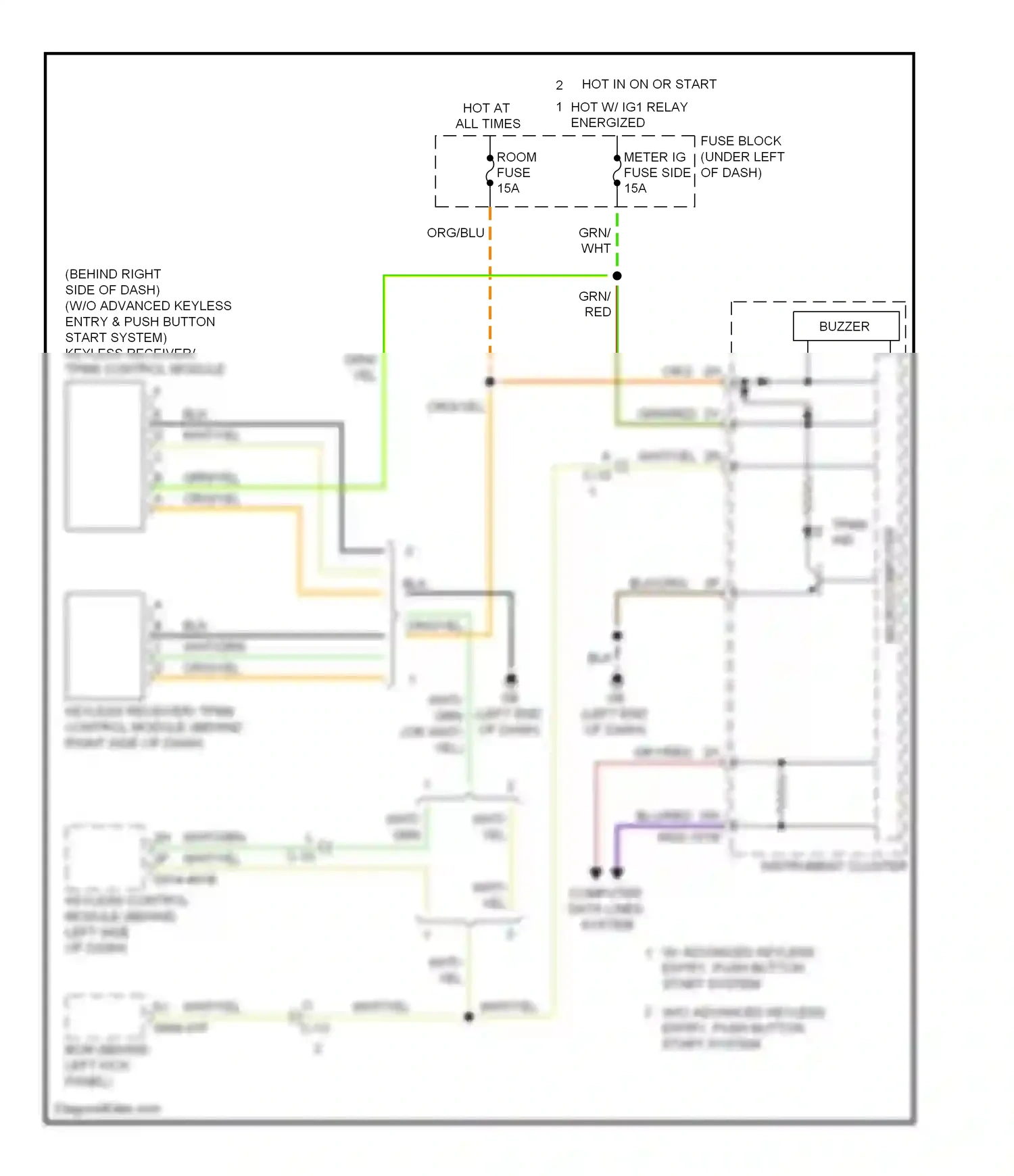 Mazda 6 GH facelift (2009-2013) buzzer wiring diagram  (6 of 6)