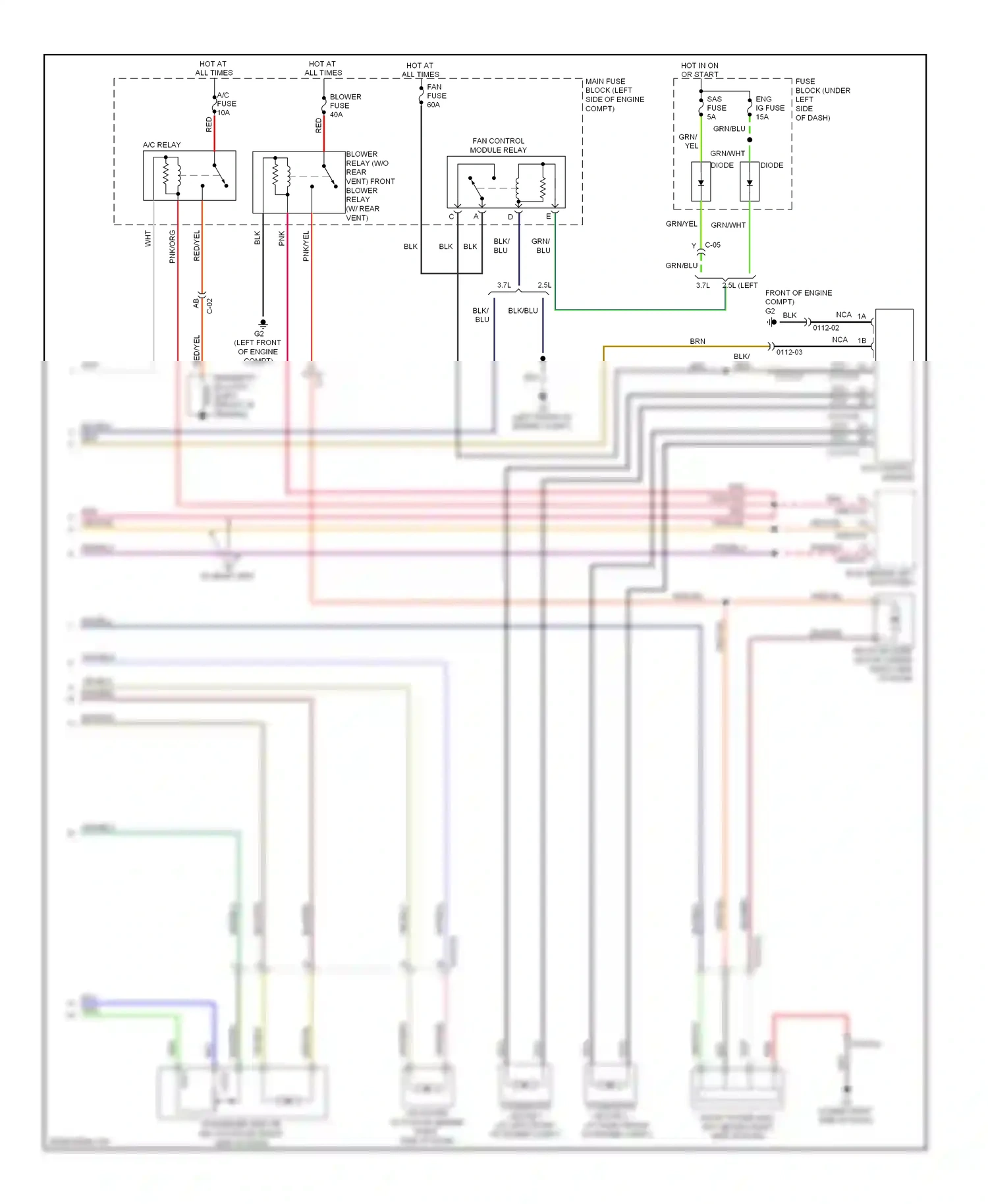 Mazda 6 GH facelift (2009-2013) cold wiring diagram  (2 of 3)