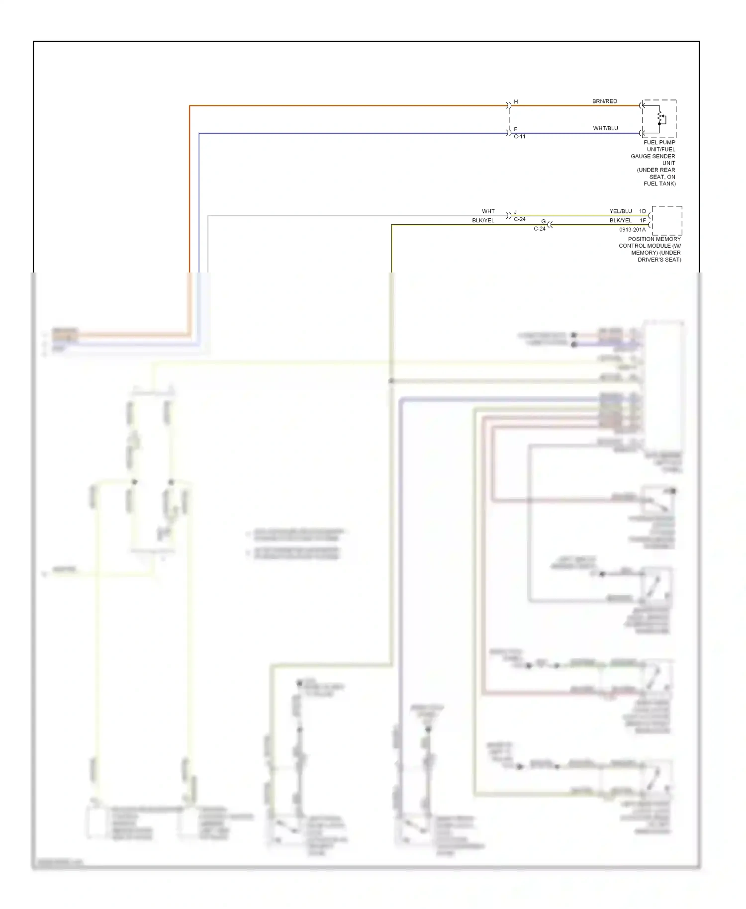 Mazda 6 GH facelift (2009-2013) position memory control module (w/ memory) (under driver's seat) wiring diagram  (1 of 1)
