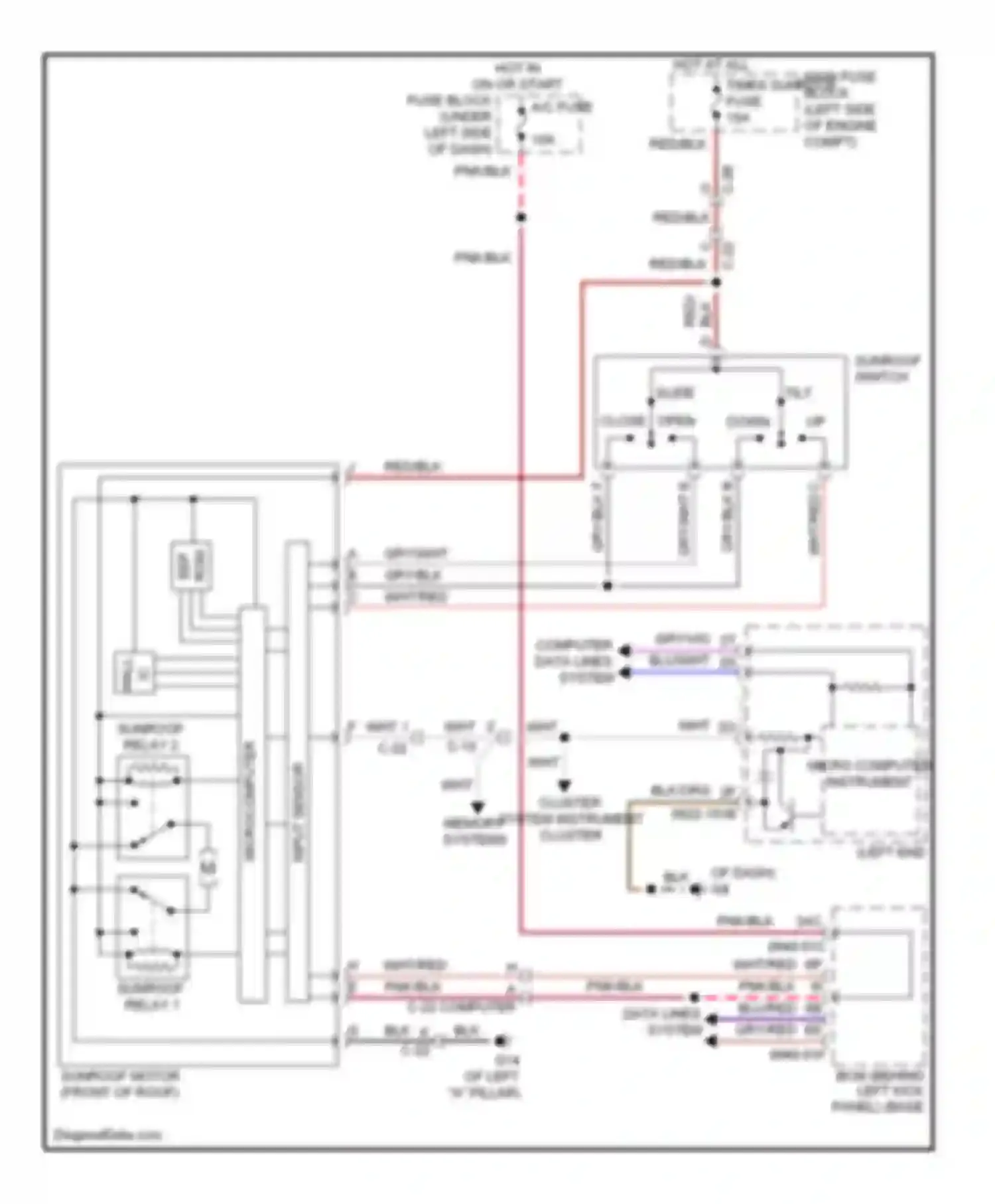 Wiring diagram slide tilt for Mazda 6 GH facelift (2009-2013) (1 of 1)