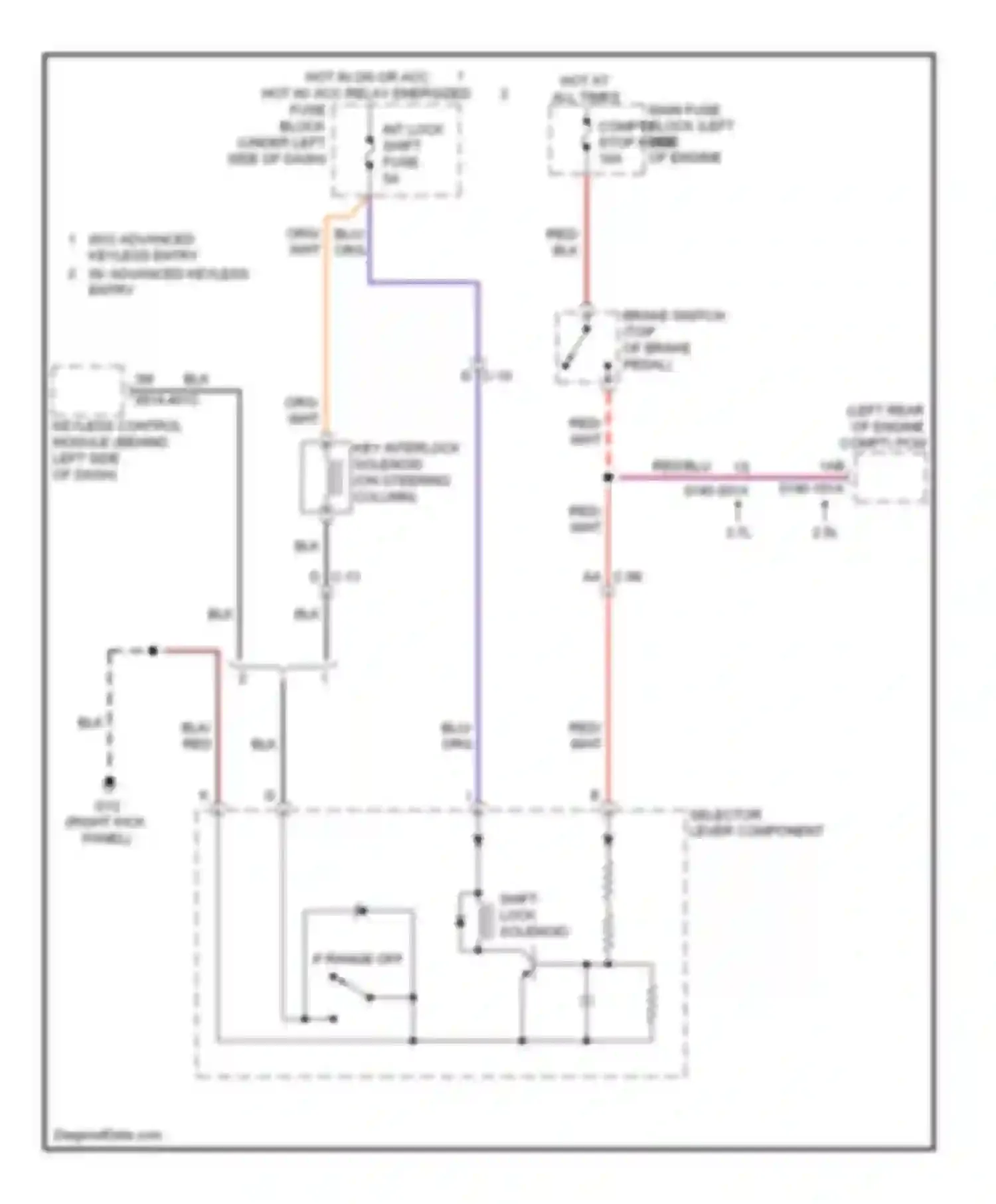 Wiring diagram w/o advanced keyless entry w/ advanced keyless entry for Mazda 6 GH facelift (2009-2013) (2 of 2)