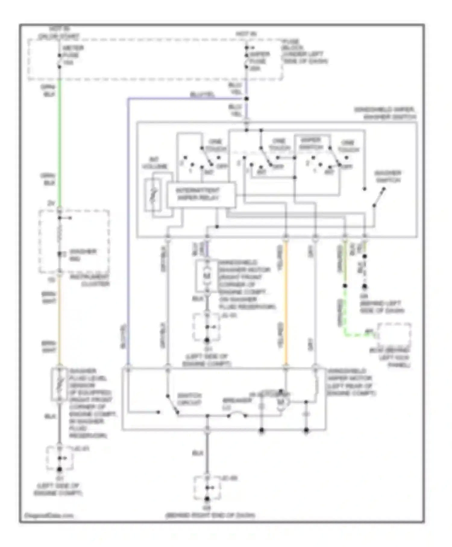 6 Mazda GH (2007-2009): Front wiper/washer circuit