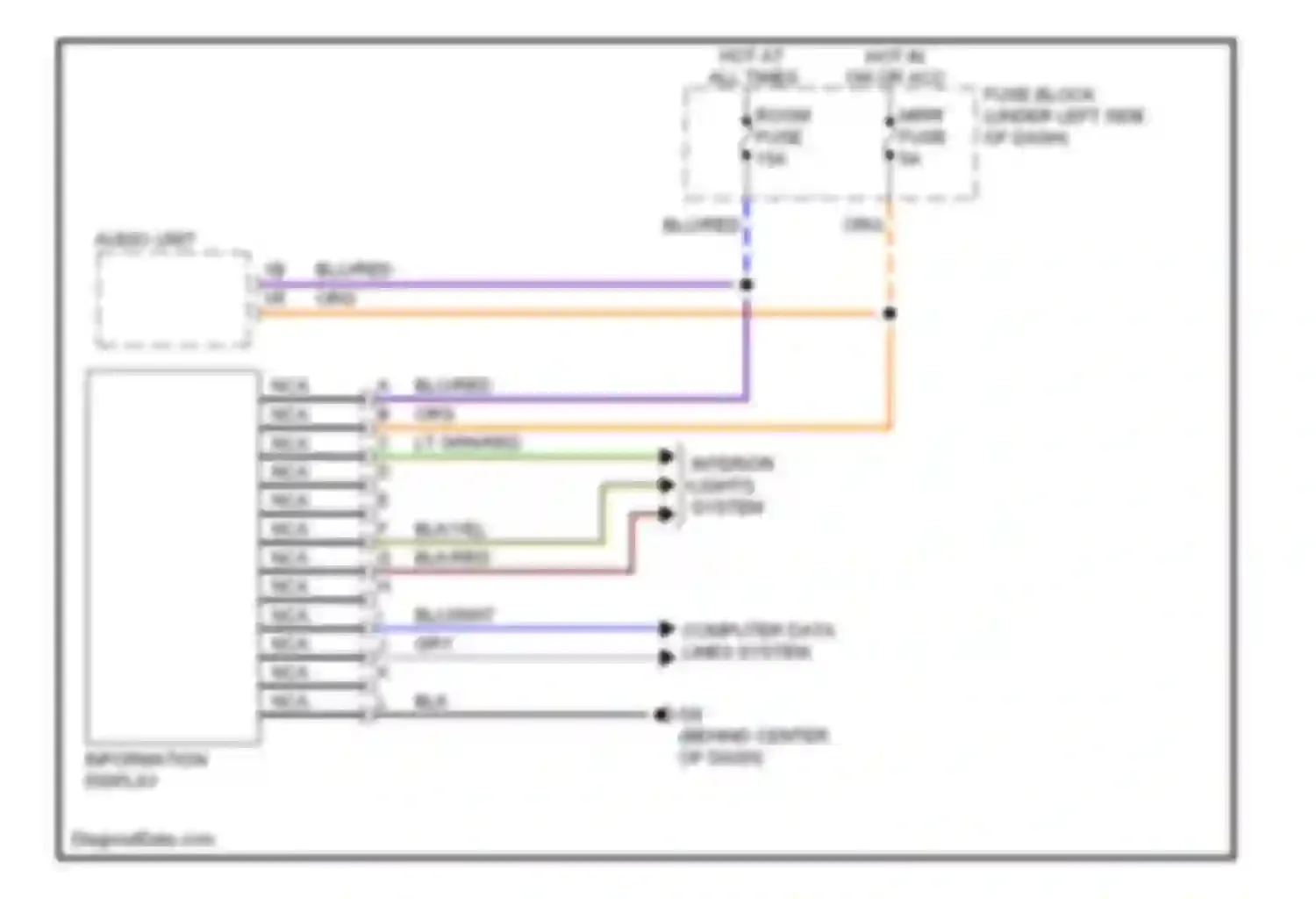Wiring diagram hot in on or acc for Mazda 6 GH (2007-2009) (1 of 2)