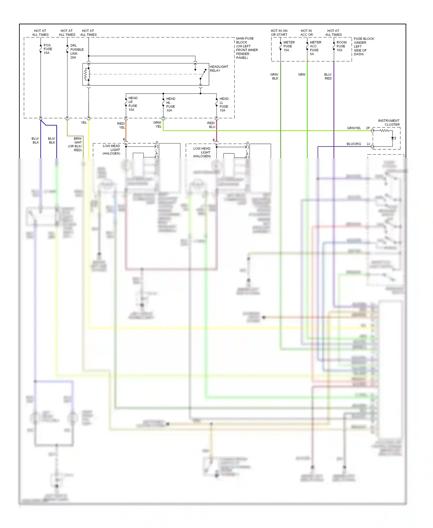 Mazda 6 GH (2007-2009) light wiring diagram  (1 of 2)