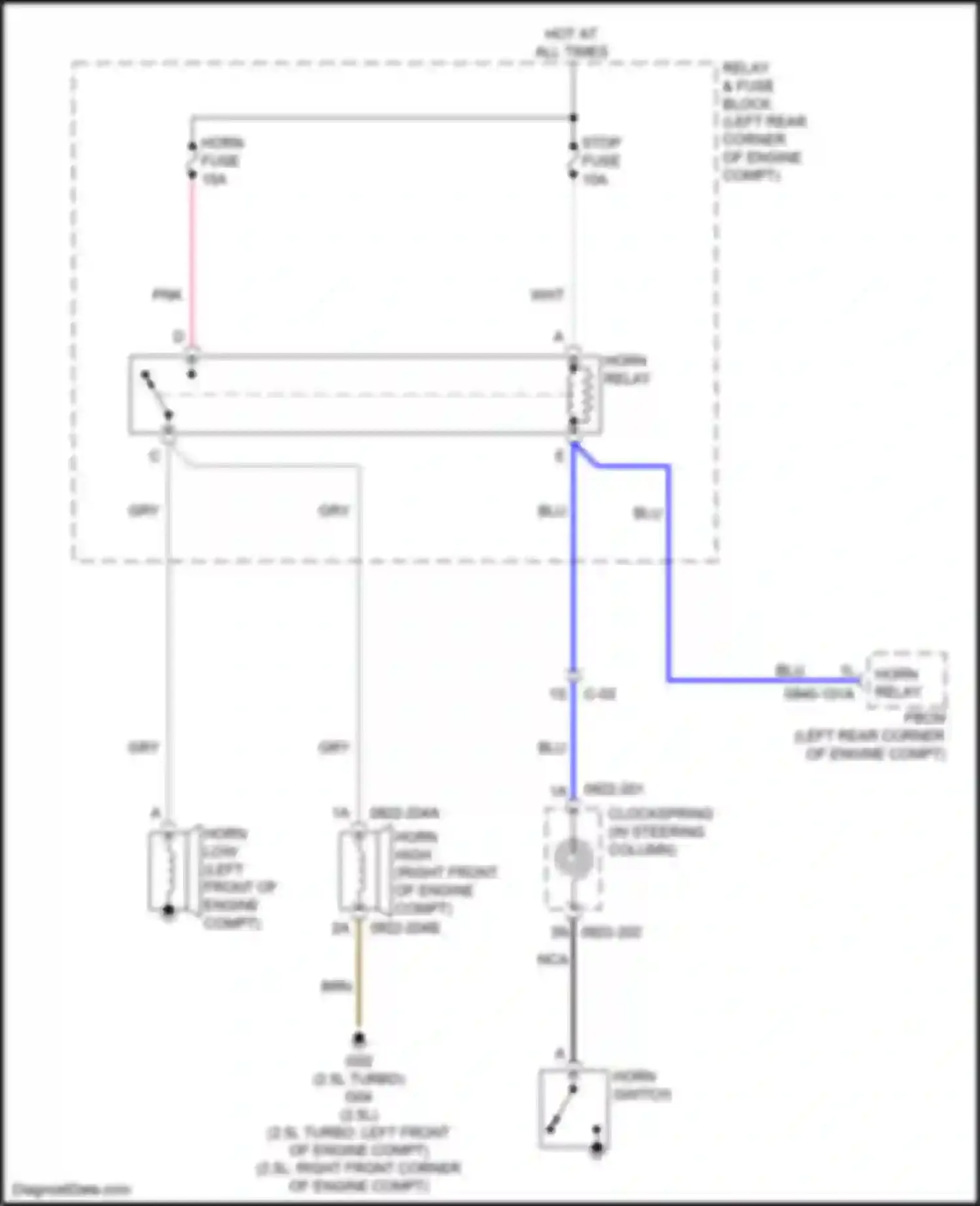 Wiring diagram horn relay for Mazda 6 GJ facelift 2 (2018-2024) (1 of 2)