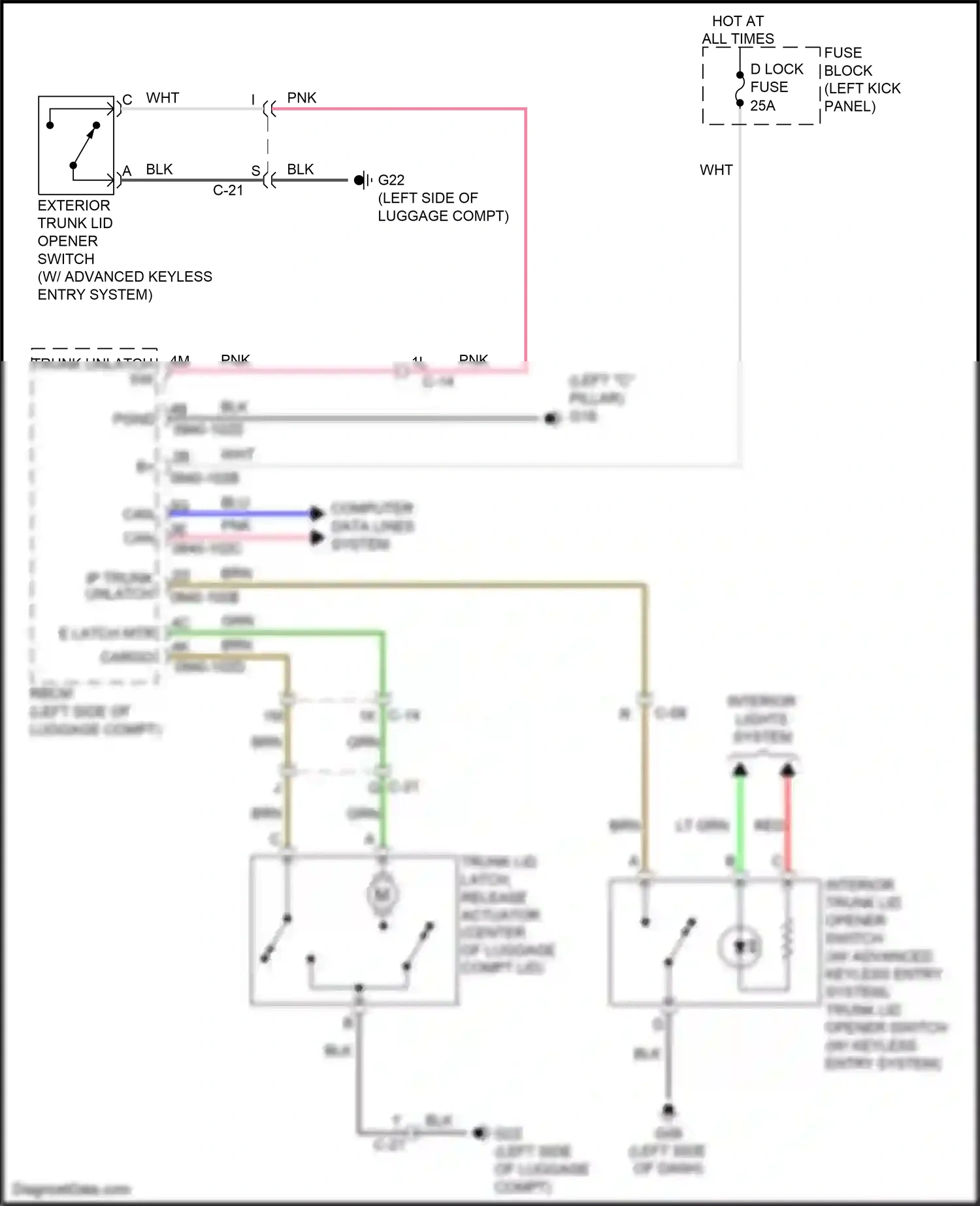 Mazda 6 GJ facelift 2 (2018-2024) left "c" pillar) wiring diagram  (12 of 14)