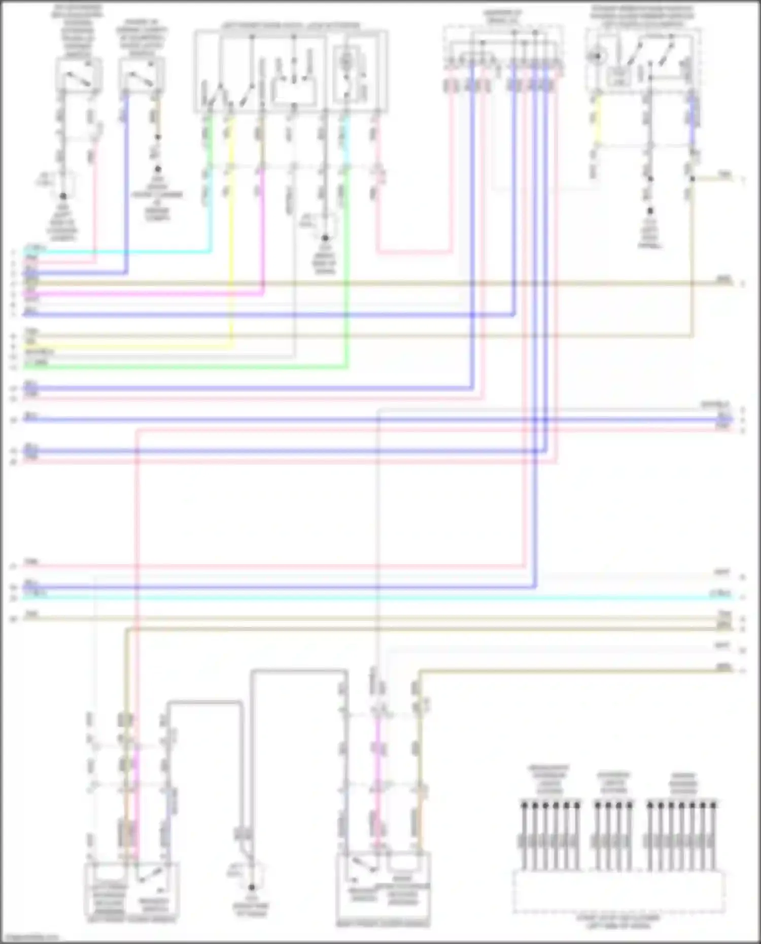 Wiring diagram left front outer handle for Mazda 6 GJ facelift 2 (2018-2024) (1 of 2)
