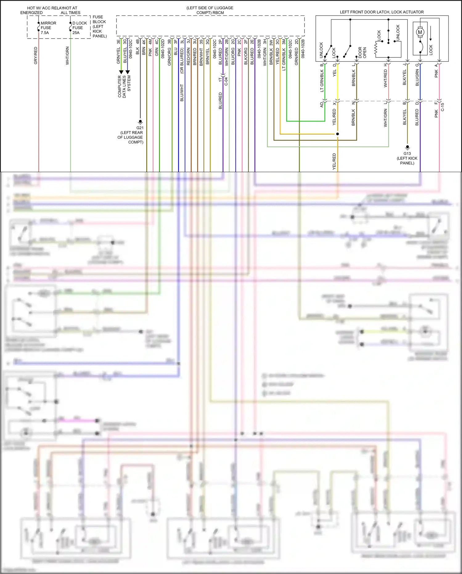 Mazda 6 GJ facelift (2015-2018) blu/blk wiring diagram  (41 of 45)