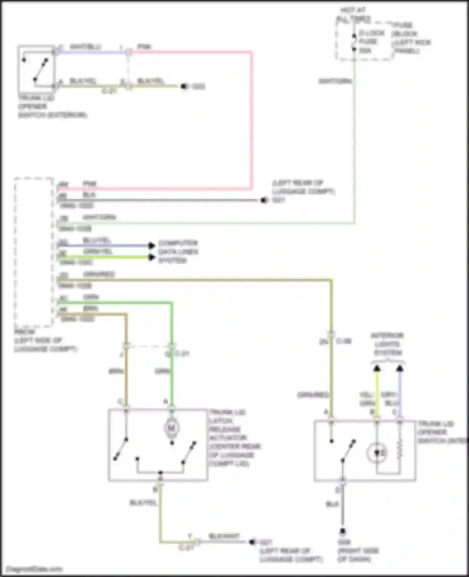 Wiring diagram d lock fuse for Mazda 6 GJ facelift (2015-2018) (5 of 5)