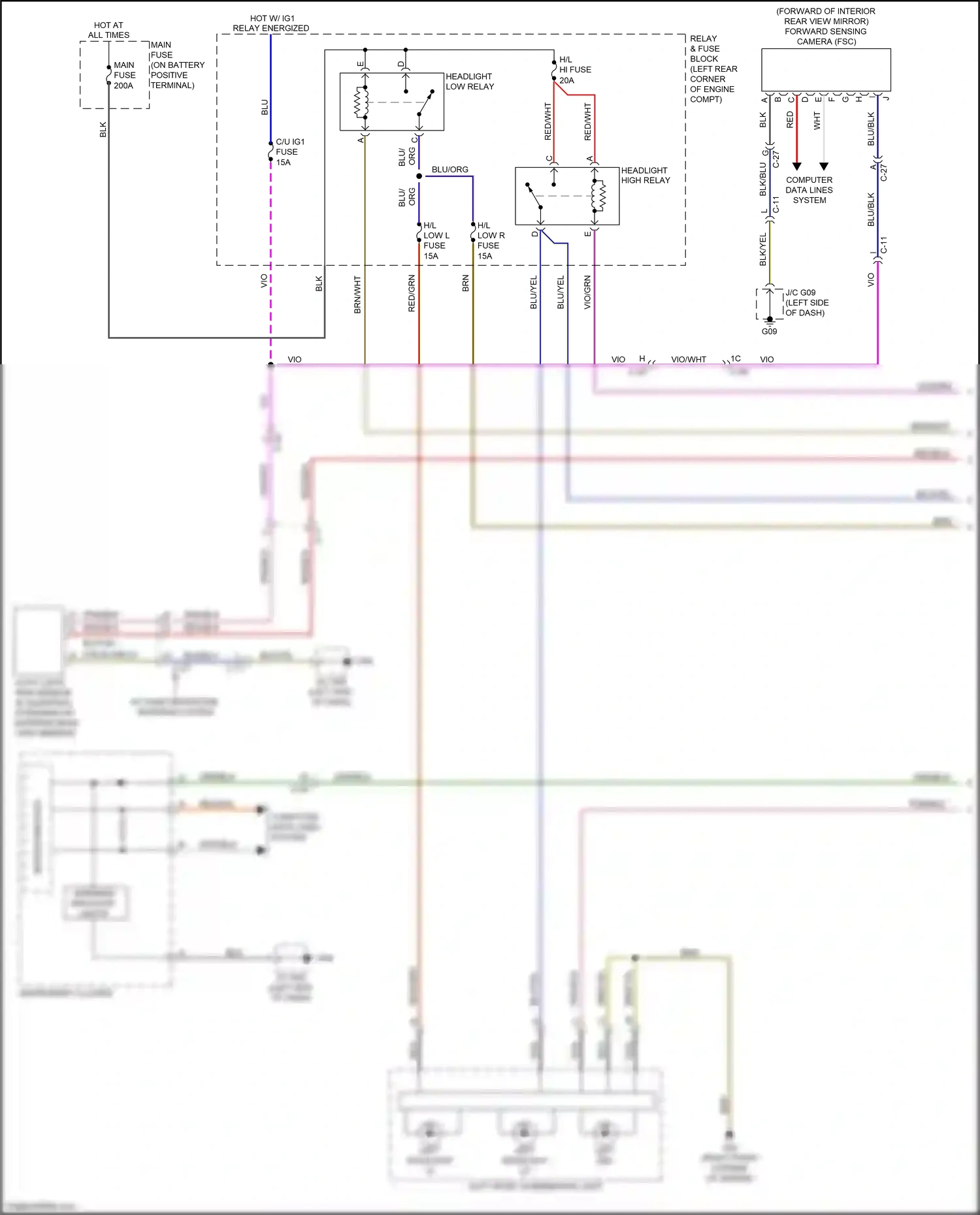 Mazda 6 GJ facelift (2015-2018) headlight low relay wiring diagram  (1 of 3)