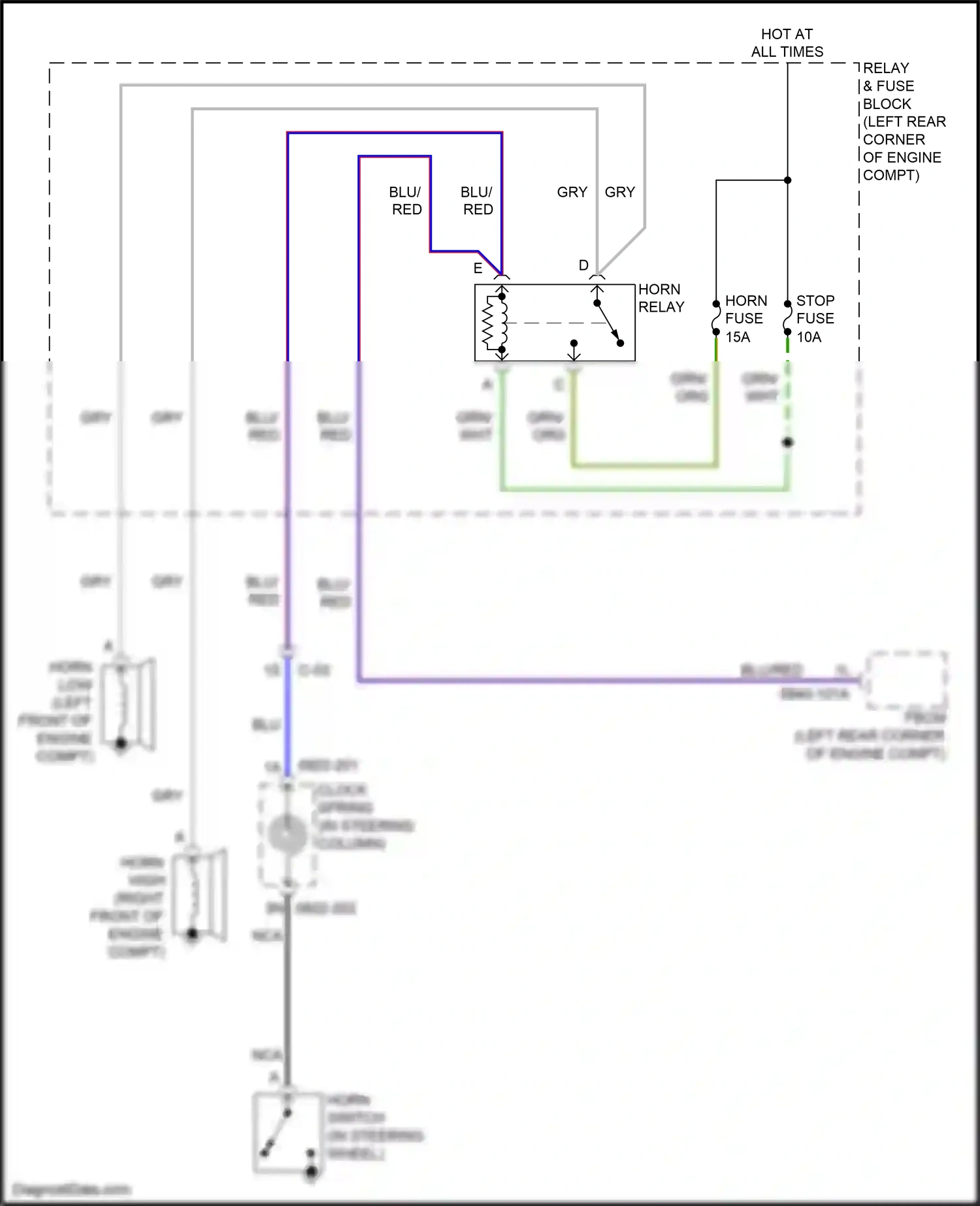 Mazda 6 GJ facelift (2015-2018) horn switch wiring diagram  (1 of 1)
