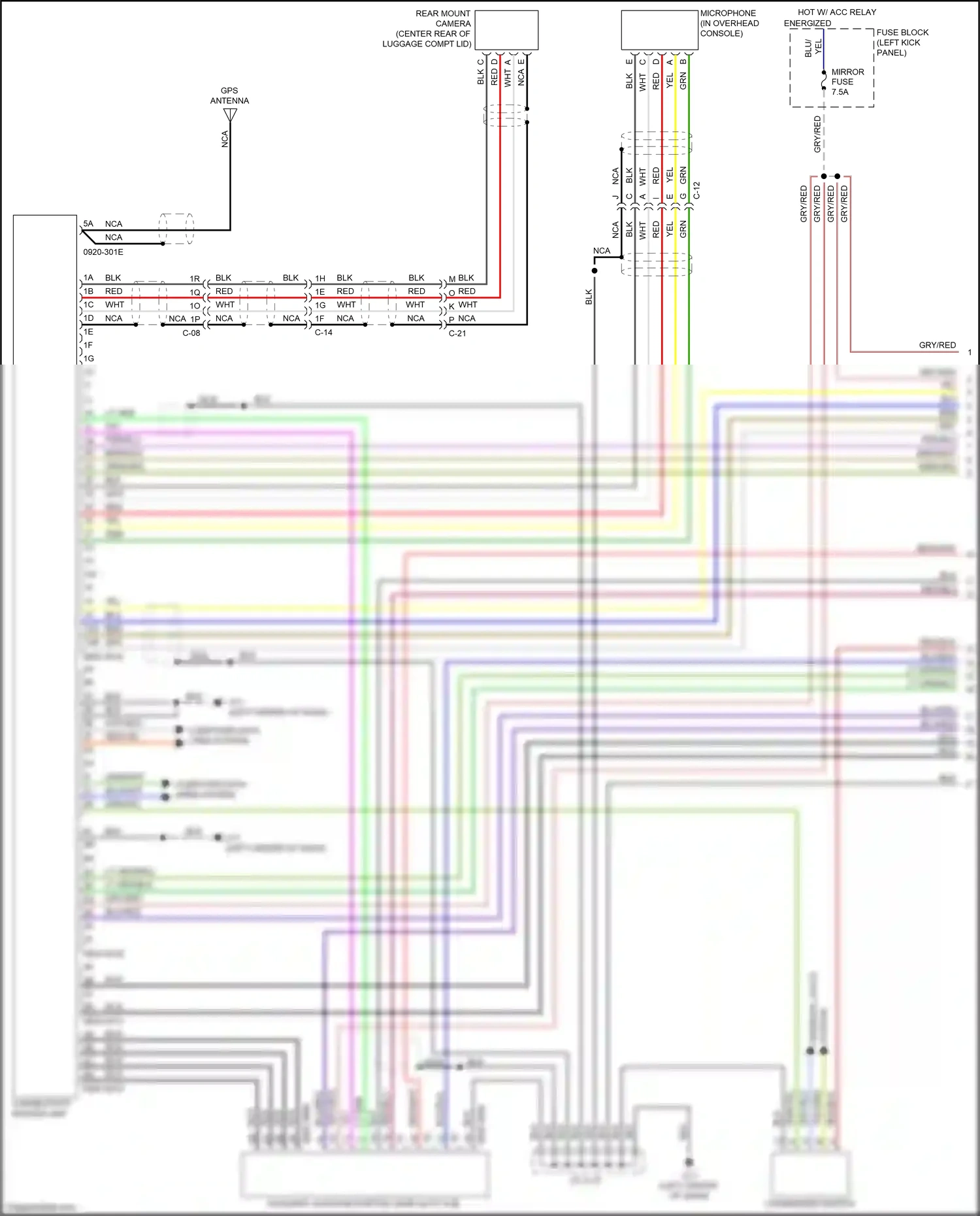 Mazda 6 GJ facelift (2015-2018) rear mount camera wiring diagram  (1 of 4)