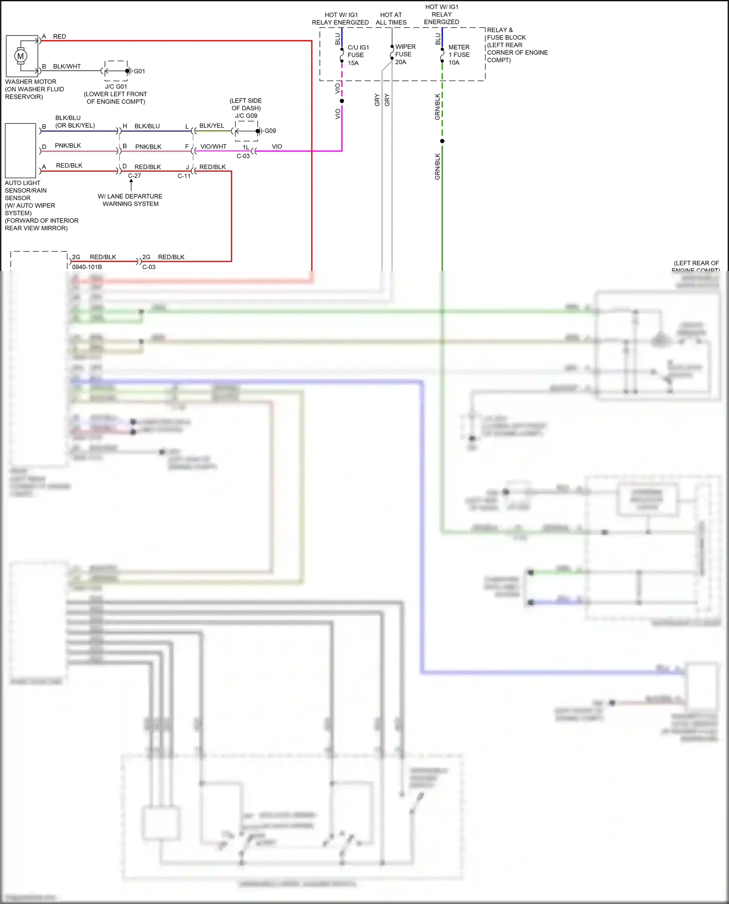 Mazda 6 GJ facelift (2015-2018) windshield wiper/ washer switch wiring diagram  (1 of 1)