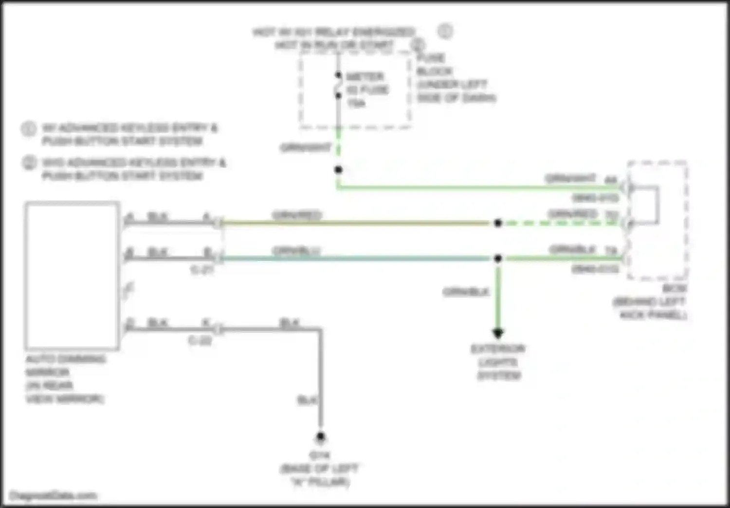 6 Mazda GJ (2012-2015): Auto dimming mirror circuit, w/o auto dimming outer mirror