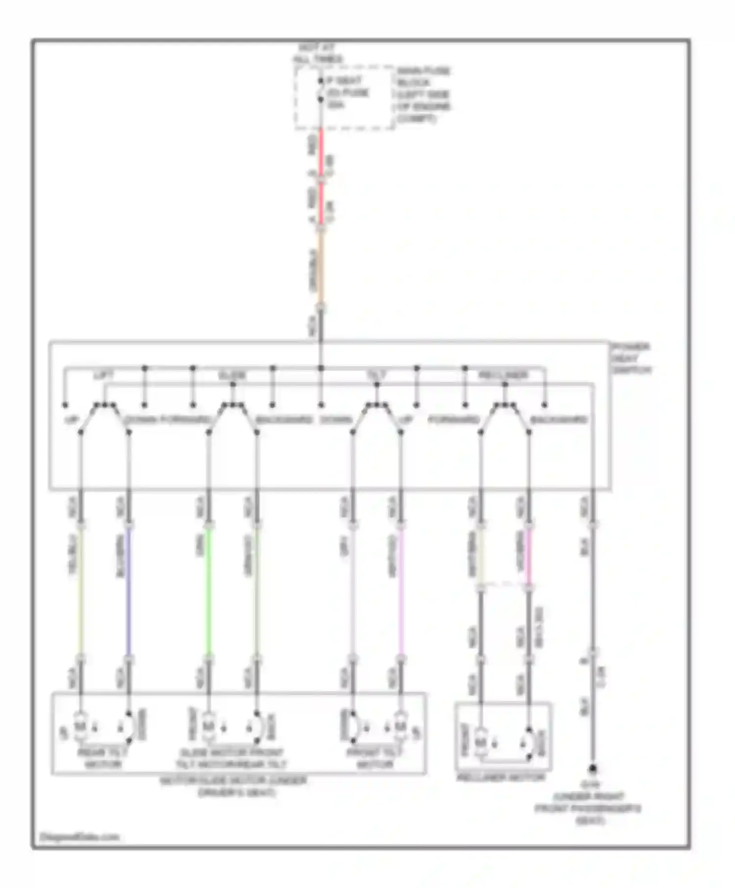 6 Mazda GJ (2012-2015): Driver power seat circuit