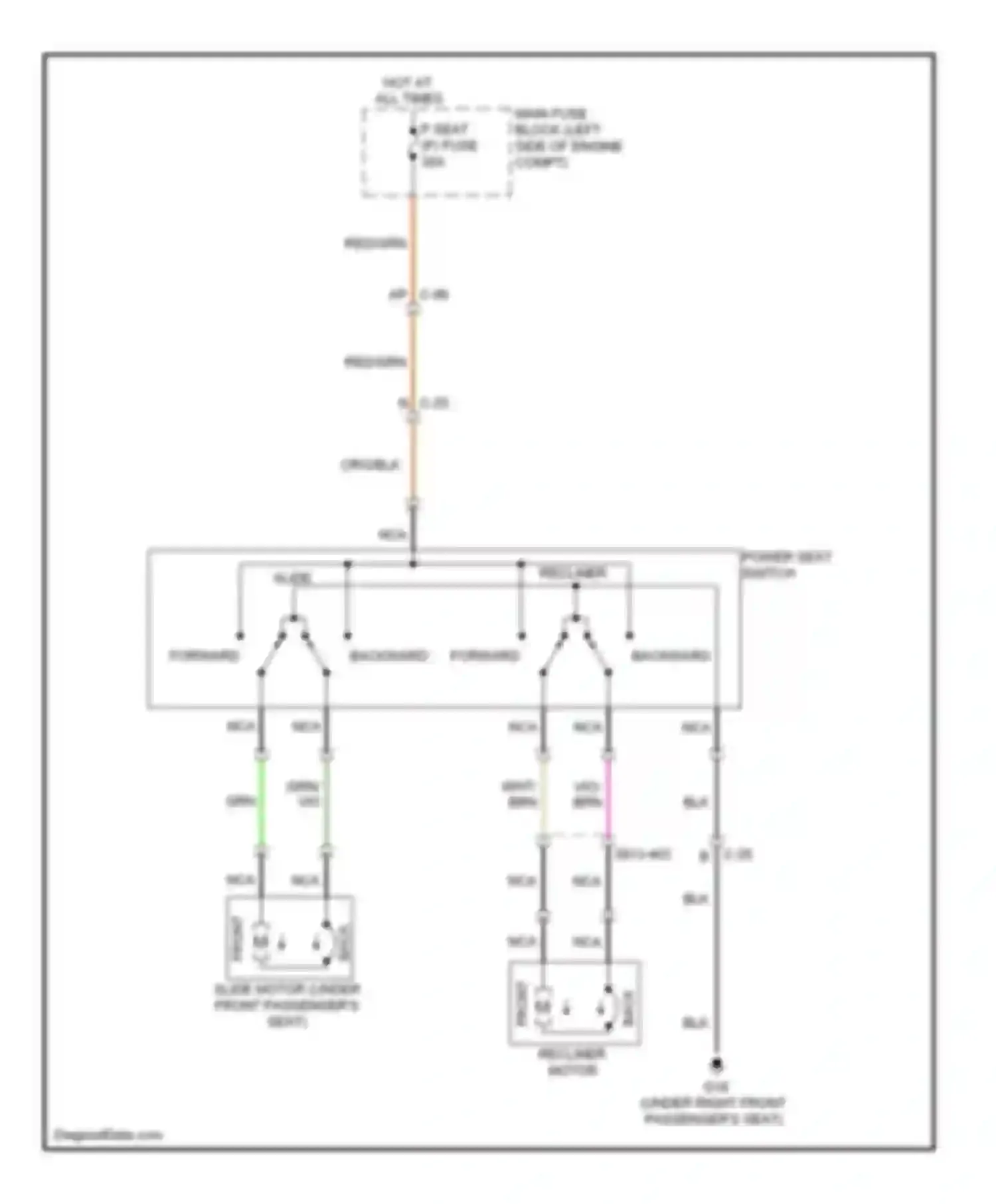 6 Mazda GJ (2012-2015): Passenger power seat circuit