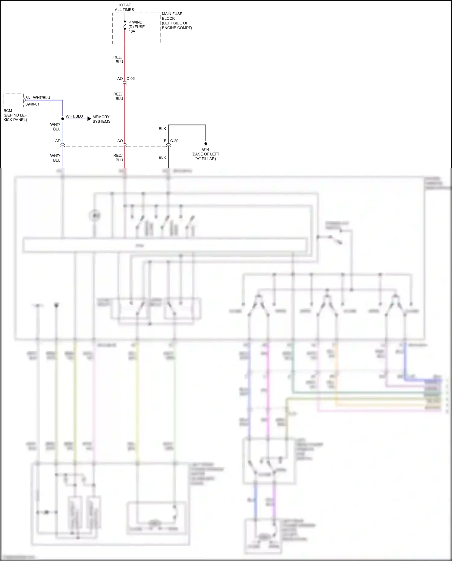 Mazda 6 GJ (2012-2015) (behind left kick panel) wiring diagram  (6 of 7)