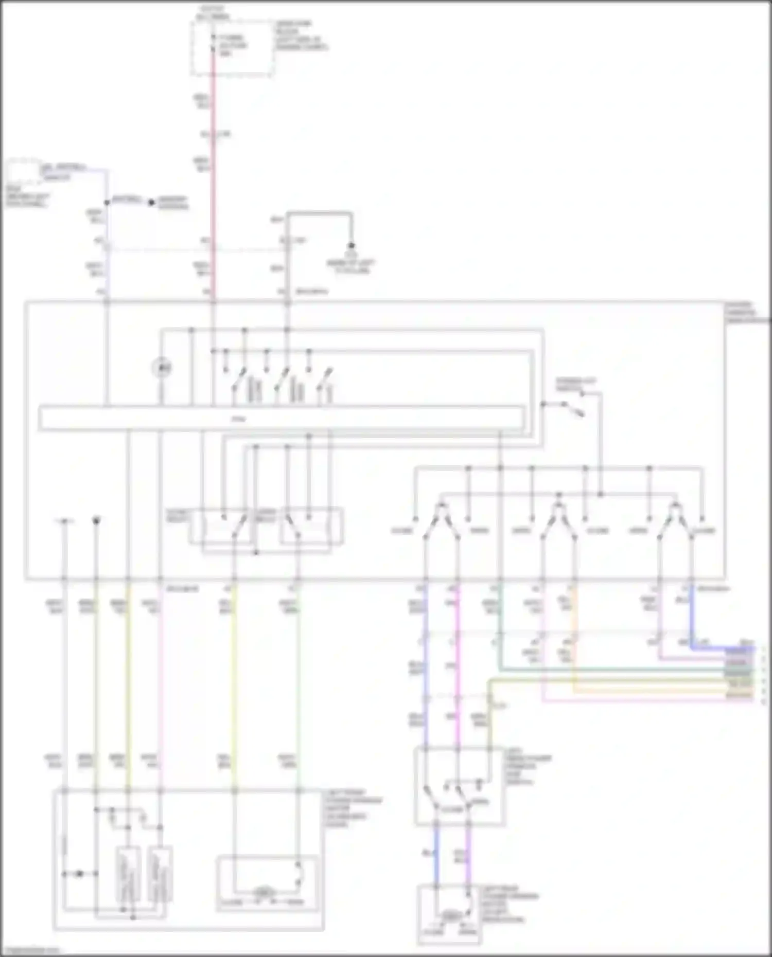 Wiring diagram left rear power window sub switch for Mazda 6 GJ (2012-2015) (2 of 4)
