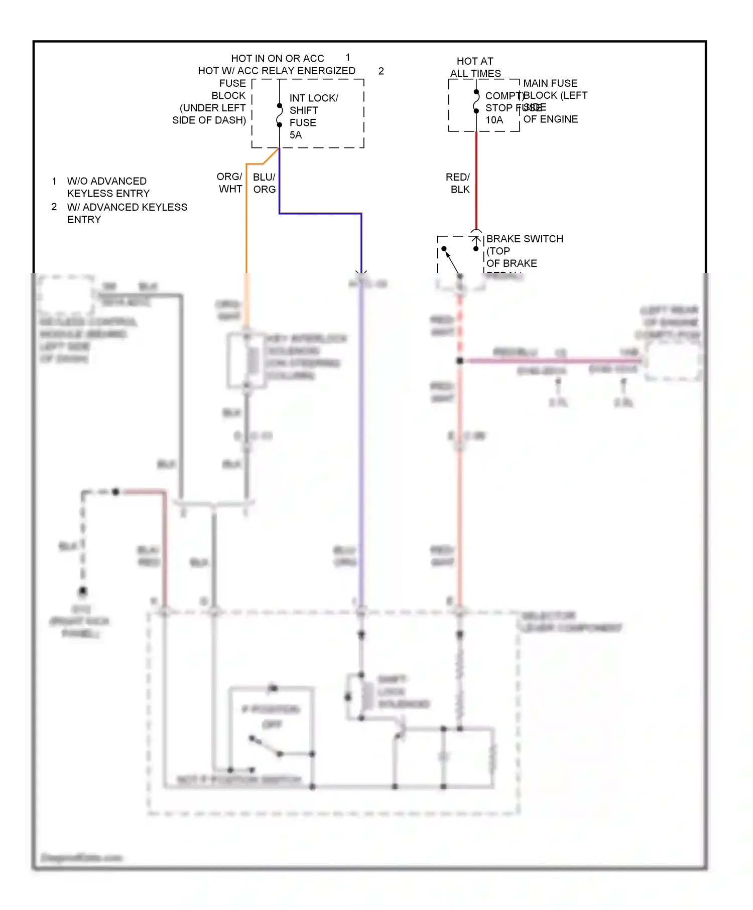 Mazda 6 GJ (2012-2015) shift lock solenoid wiring diagram  (1 of 1)