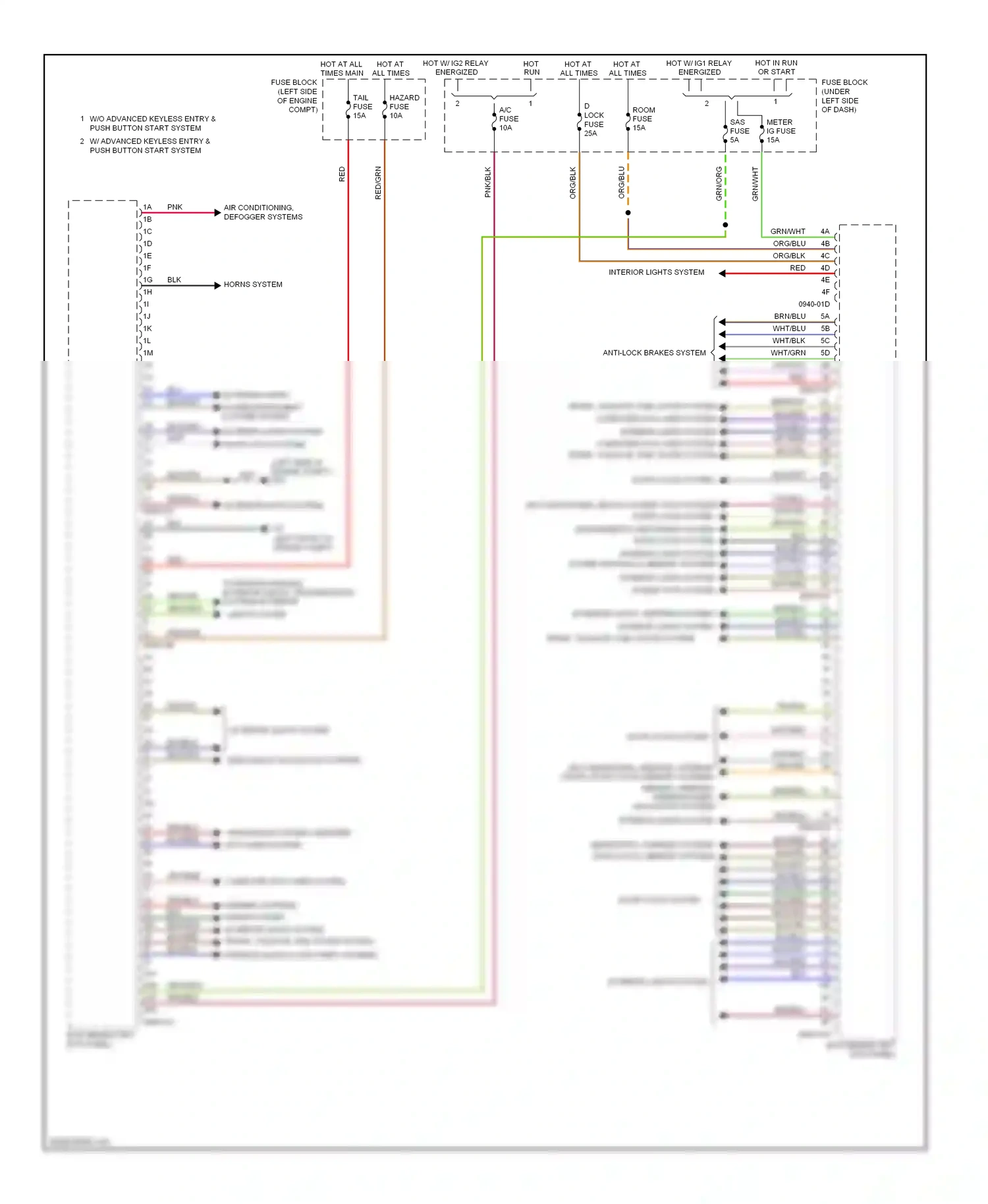 Mazda 6 GJ (2012-2015) trunk, tailgate, fuel doors system wiring diagram  (1 of 2)