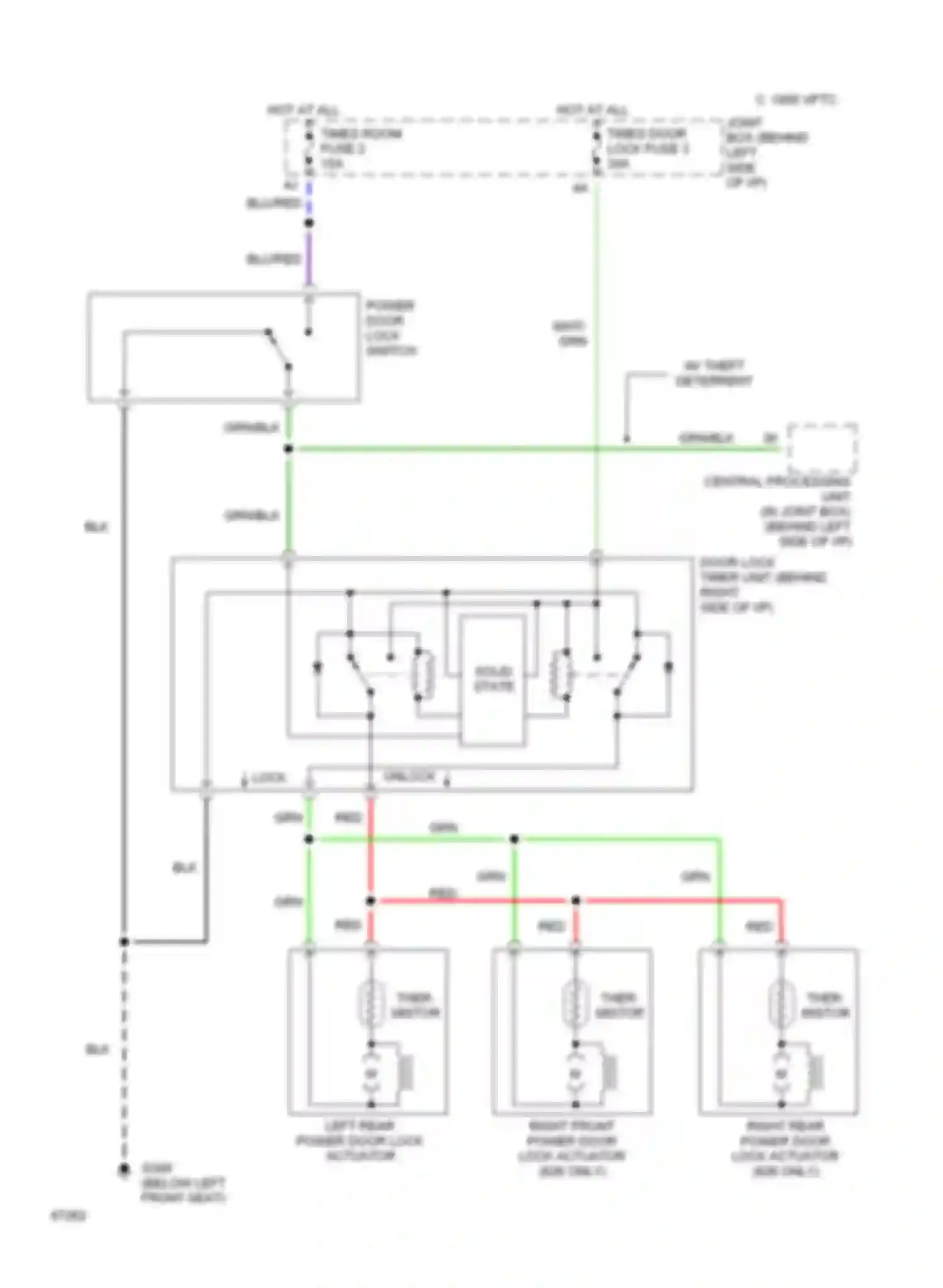 626 Mazda GD (1987-1996): Power door lock circuit