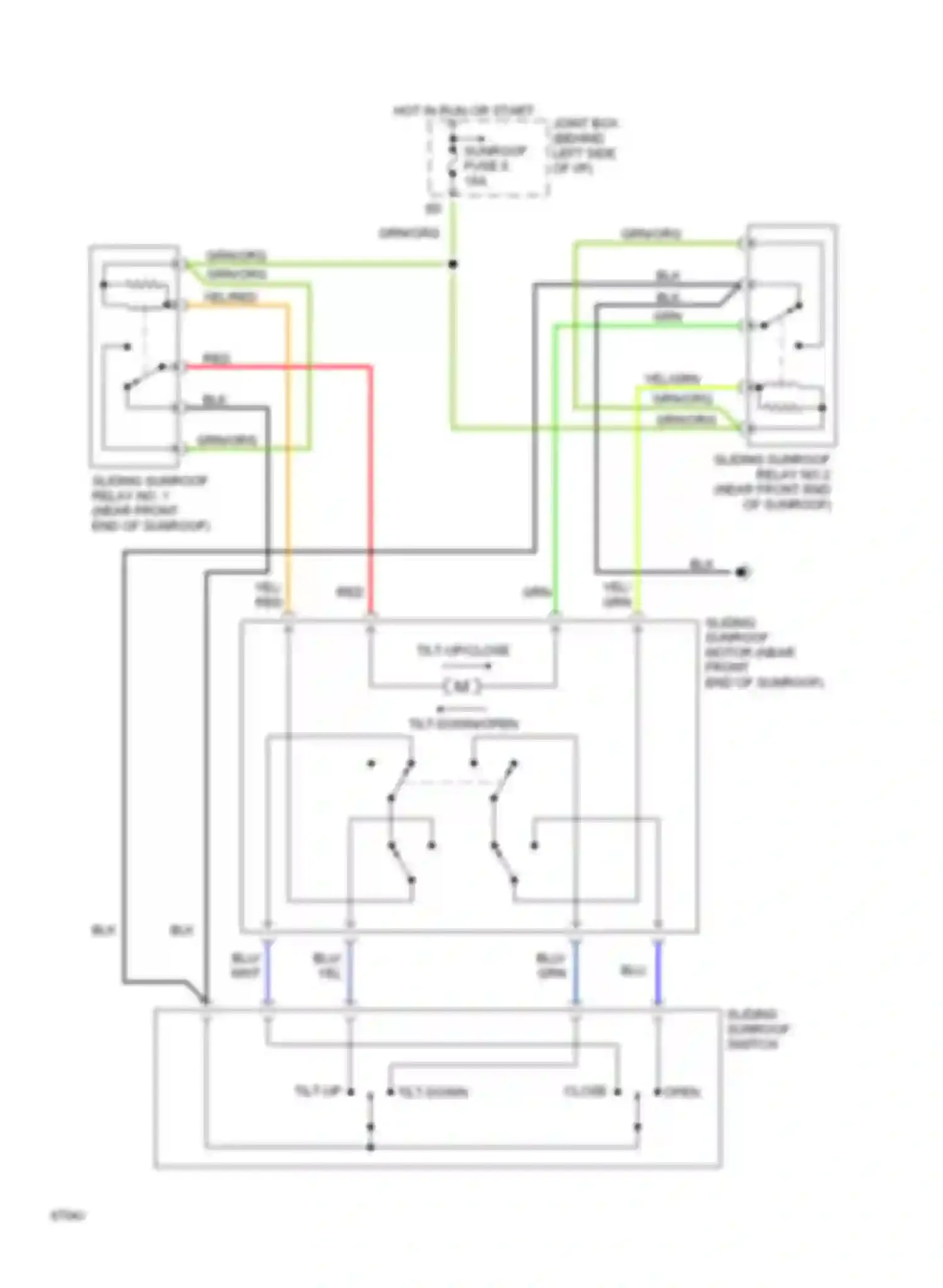 626 Mazda GD (1987-1996): Power top/sunroof circuits