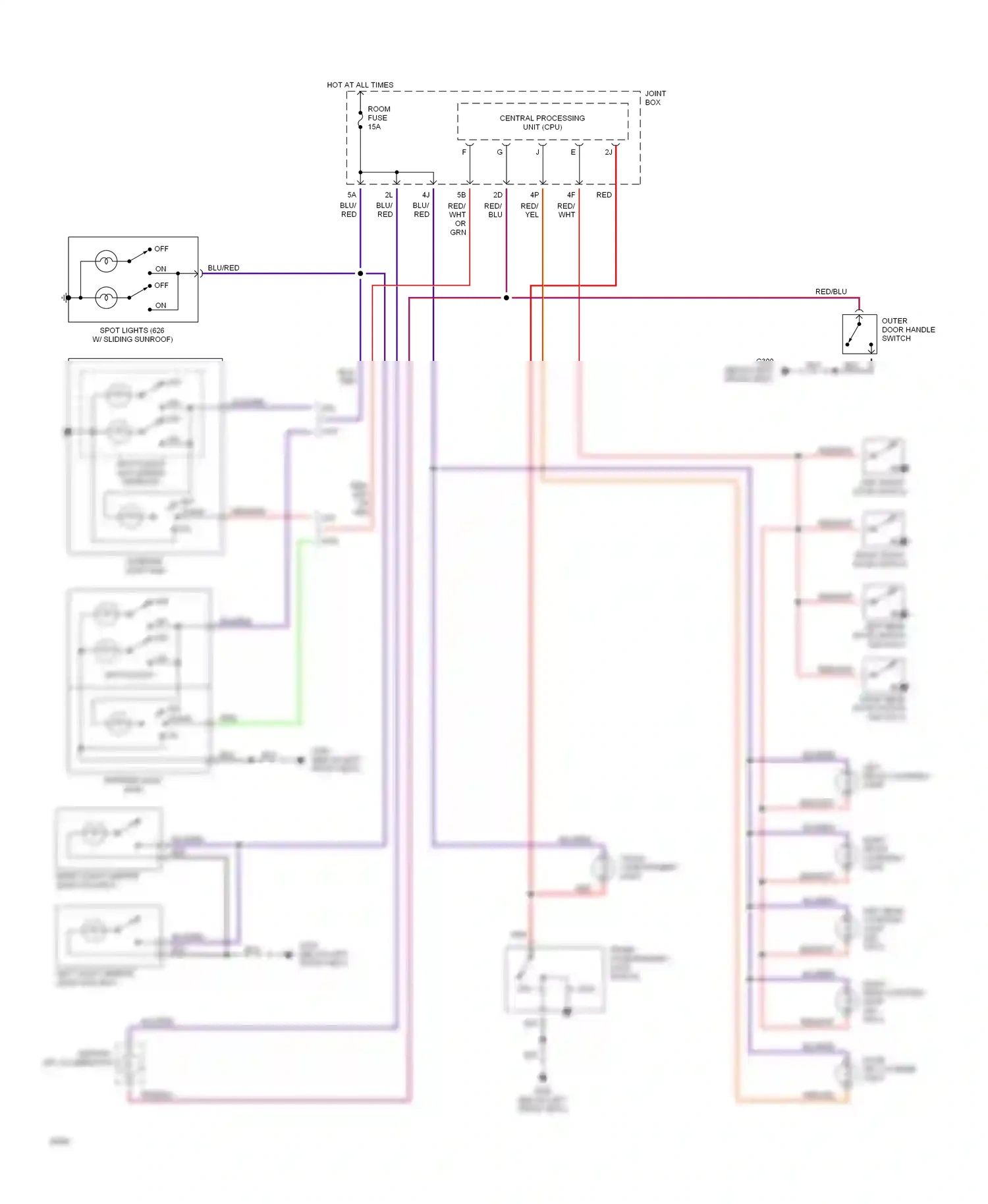 Mazda 626 GD (1987-1996) central processing unit (cpu) wiring diagram  (3 of 6)