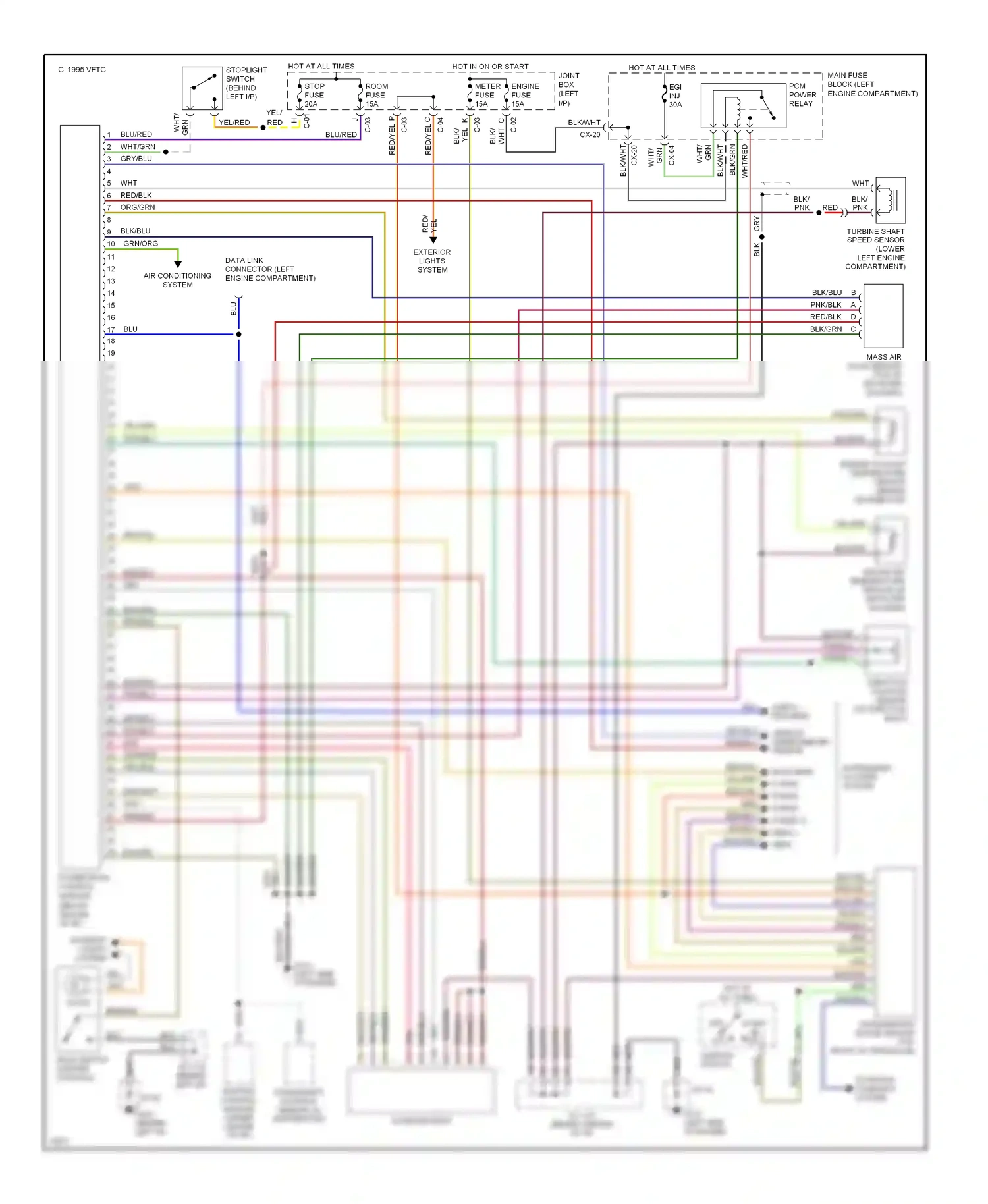 Mazda 626 GD (1987-1996) data link connector (left engine compartment) wiring diagram  (1 of 1)