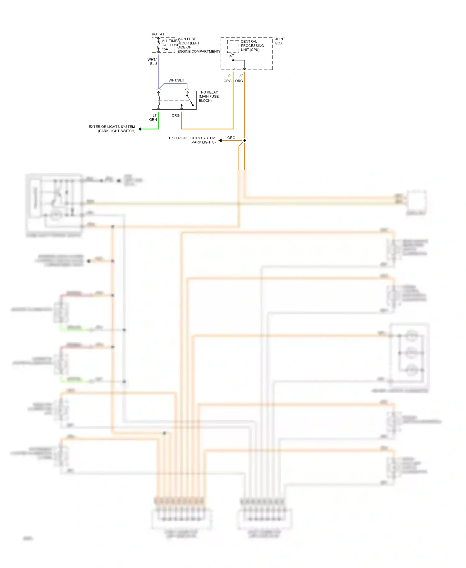 Mazda 626 GD (1987-1996) panel light control switch wiring diagram  (2 of 2)