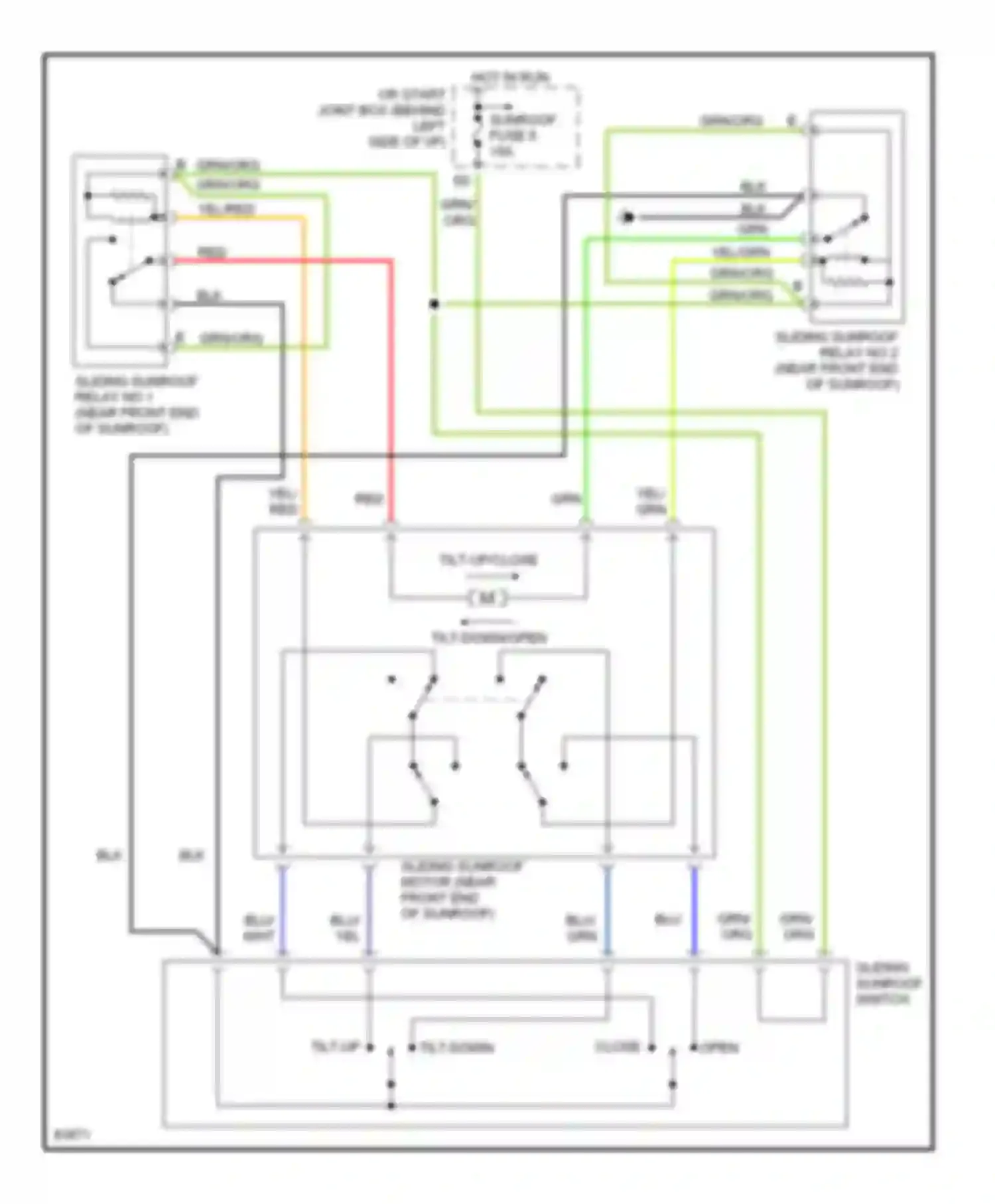 626 Mazda GE (1991-1997): Power top/sunroof circuits