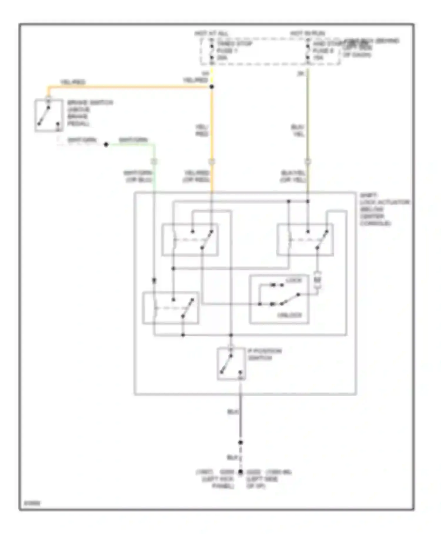 626 Mazda GE (1991-1997): Shift interlock circuit