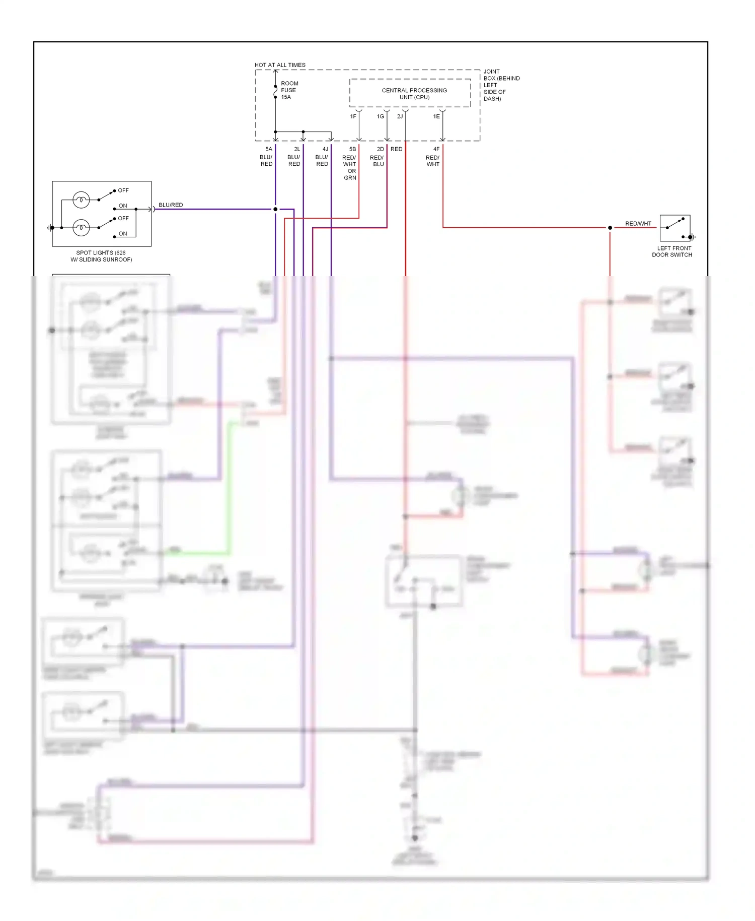 Mazda 626 GE (1991-1997) central processing unit (cpu) wiring diagram  (2 of 6)