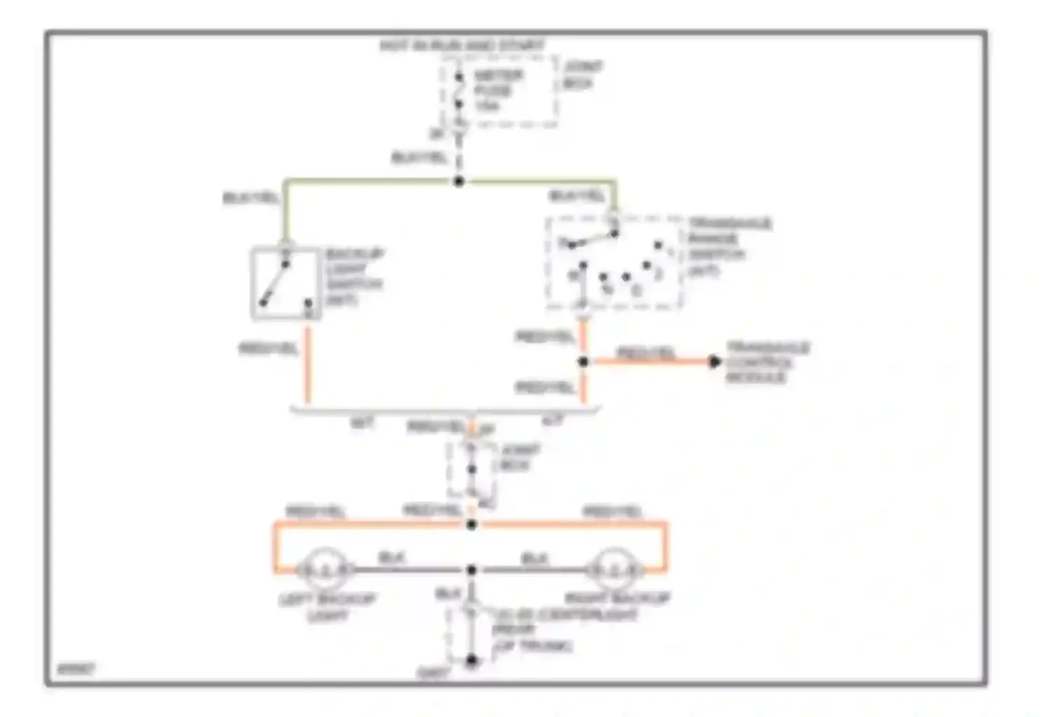Wiring diagram left backup light for Mazda 626 GE (1991-1997) (1 of 1)