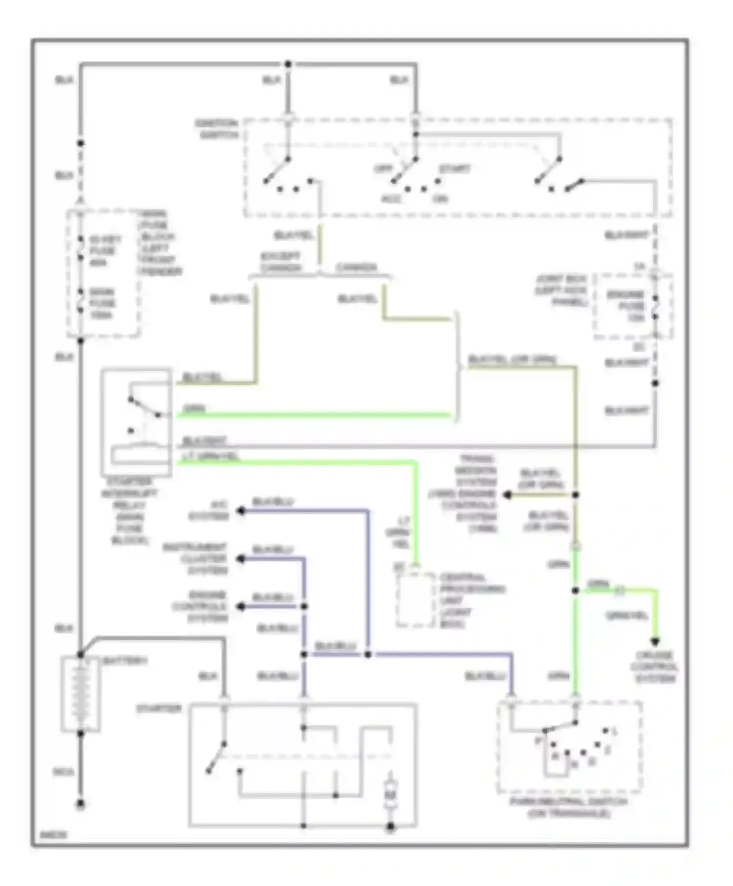 Wiring diagram main fuse block (left front fender for Mazda 626 GE (1991-1997) (5 of 10)