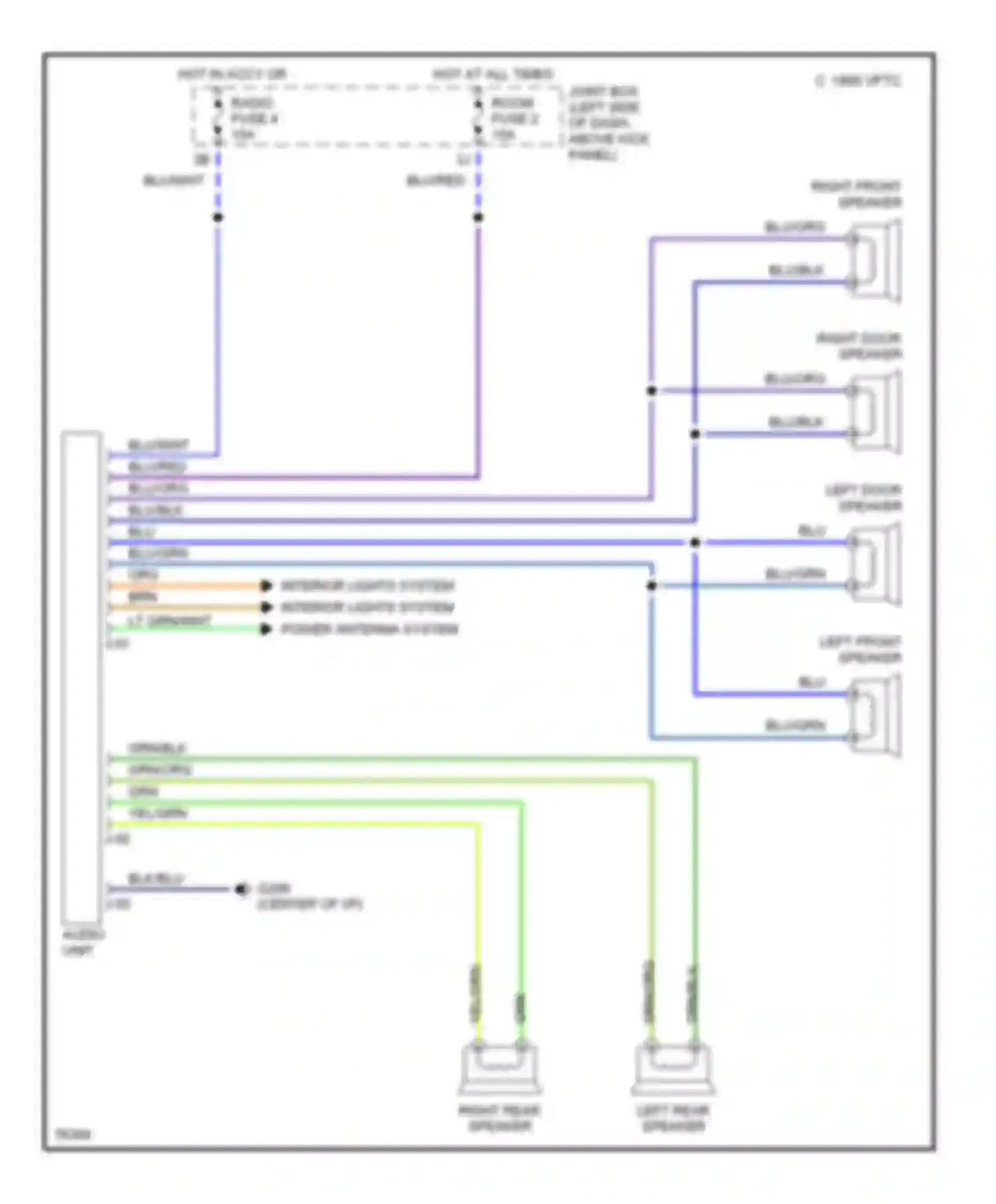 Wiring diagram right front speaker for Mazda 626 GE (1991-1997) (1 of 1)