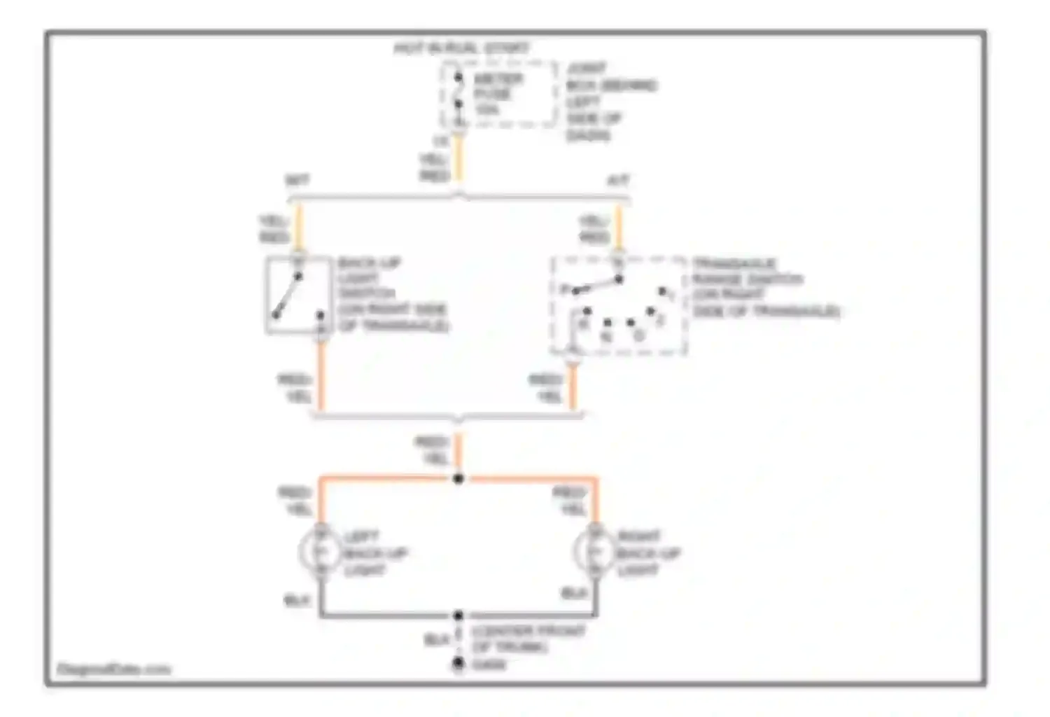 626 Mazda GF (1997-2002): Backup lamps circuit