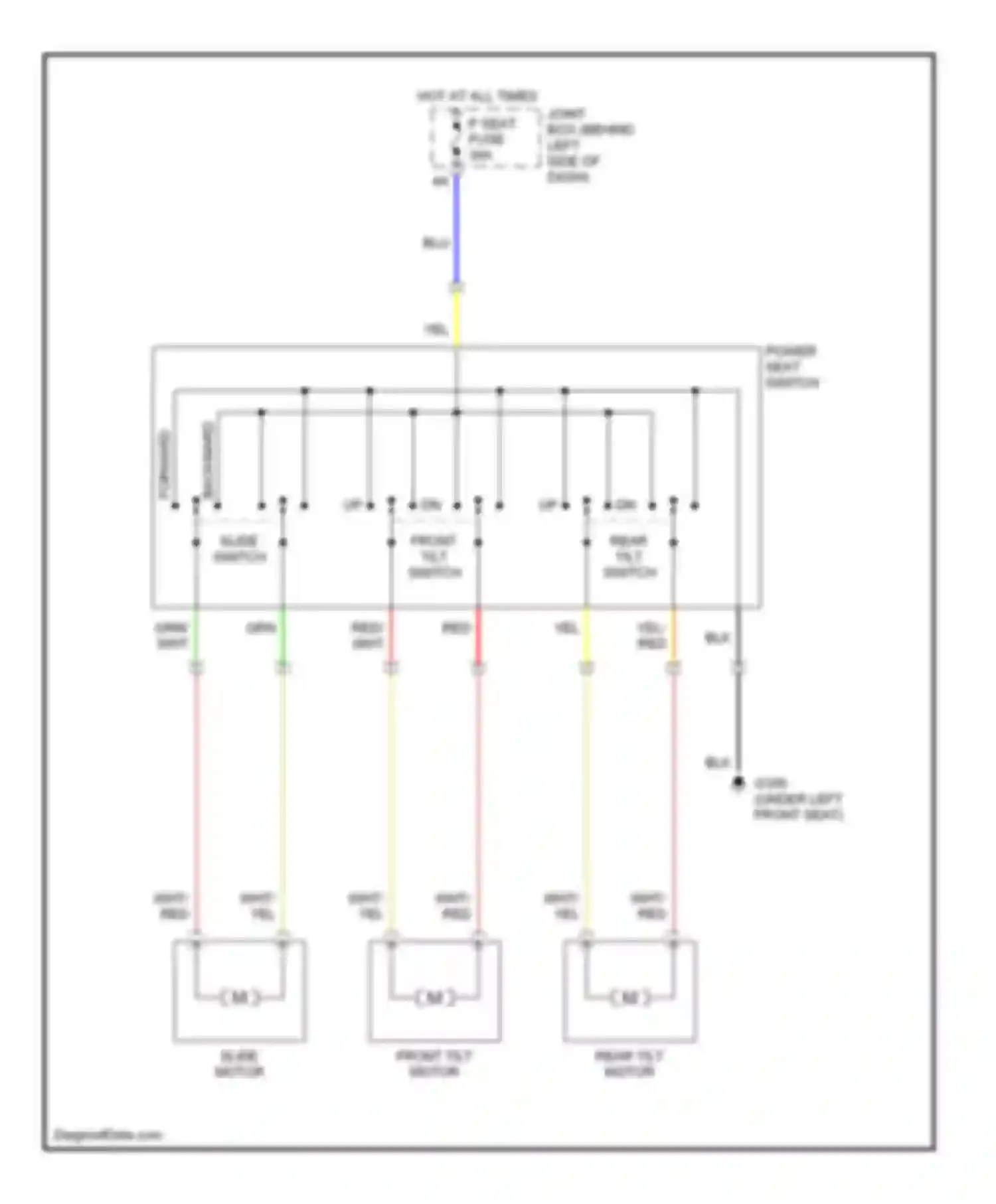 626 Mazda GF (1997-2002): Power seat circuits