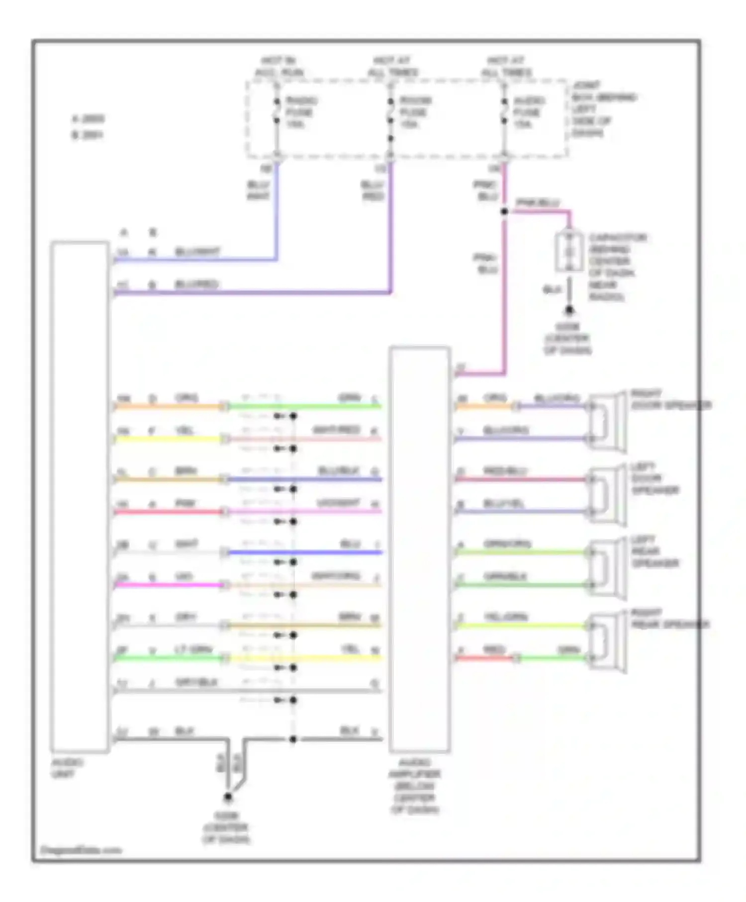 626 Mazda GF (1997-2002): Radio circuits, bose