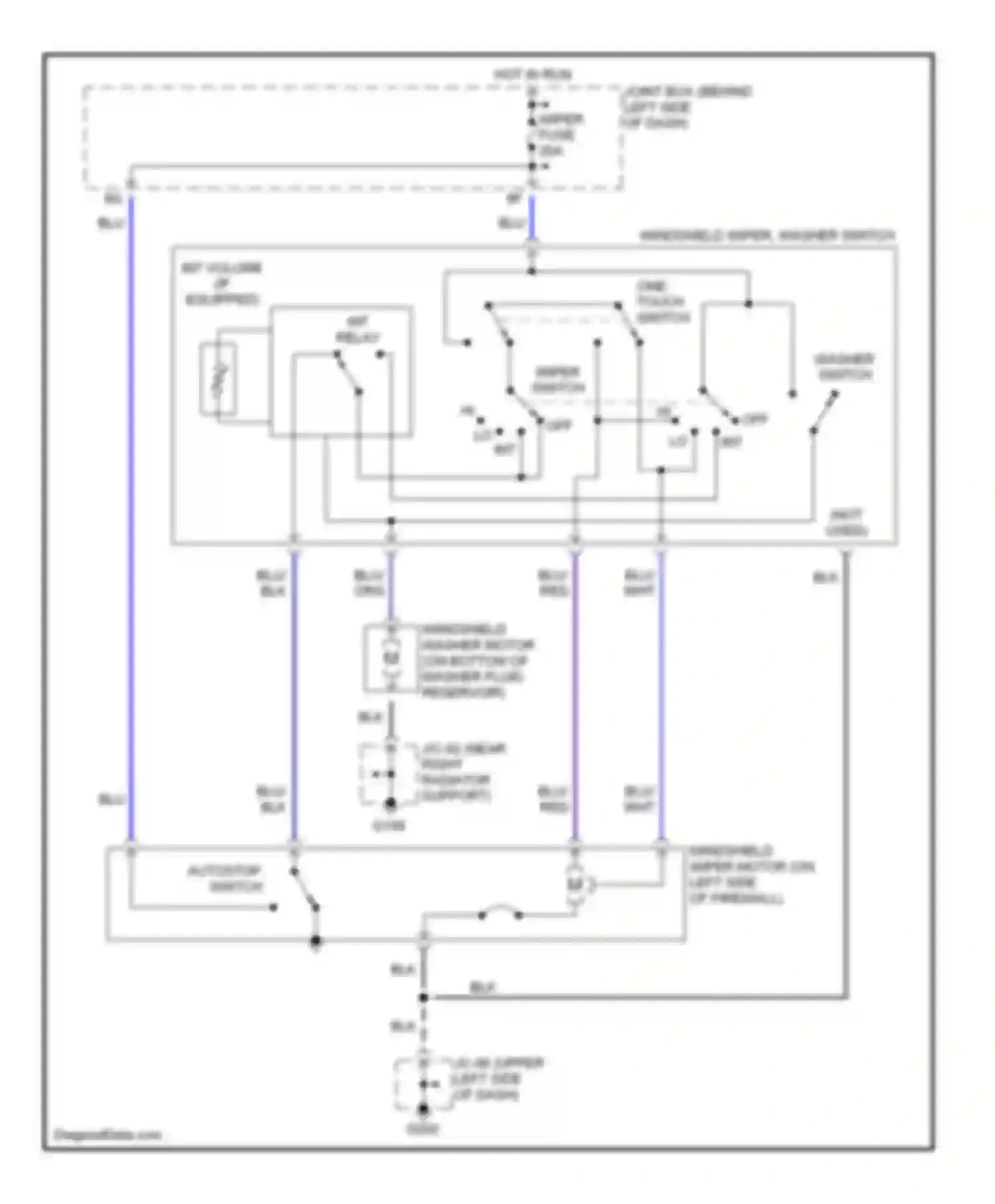 626 Mazda GF (1997-2002): Wiper/washer circuit