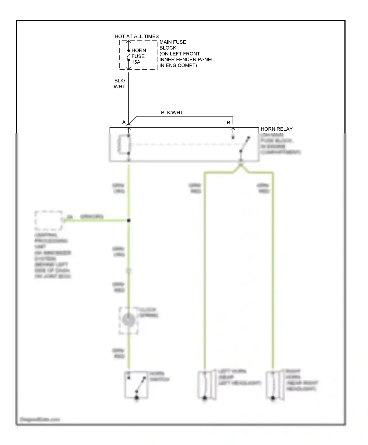 Mazda 626 GF (1997-2002) central processing unit wiring diagram  (2 of 4)