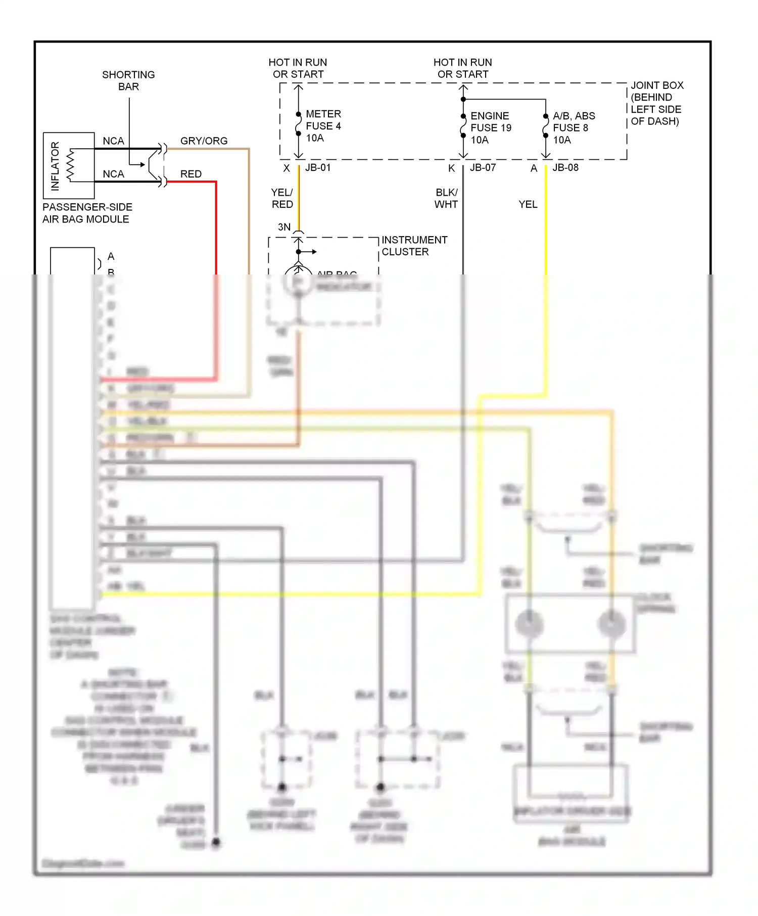 Mazda 626 GF (1997-2002) clock- spring wiring diagram  (3 of 4)