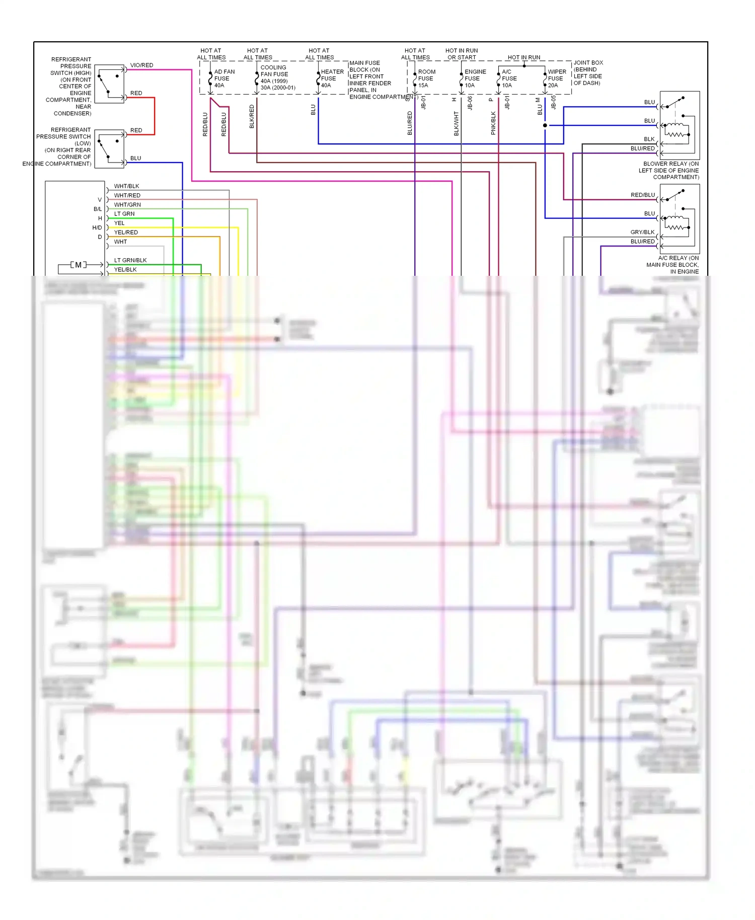 Mazda 626 GF (1997-2002) cold wiring diagram  (1 of 1)