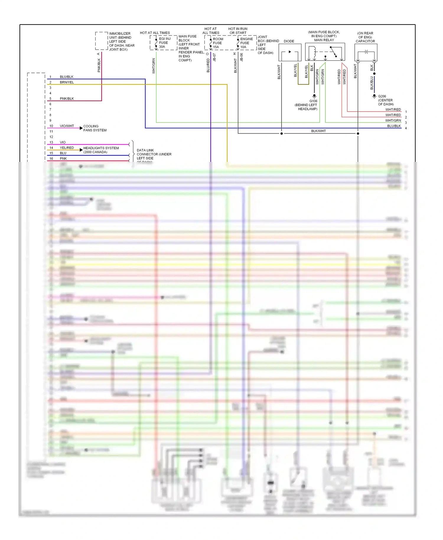 Mazda 626 GF (1997-2002) diode wiring diagram  (1 of 2)