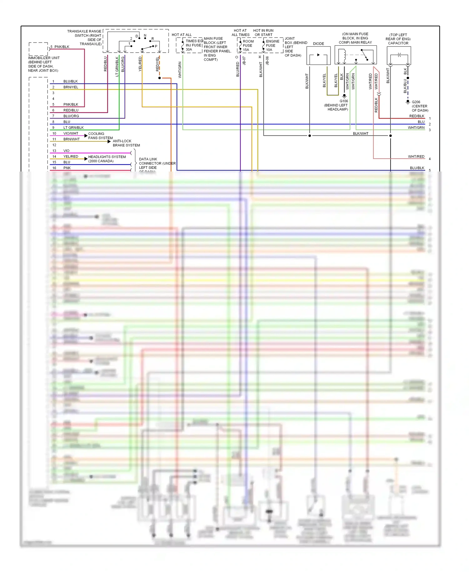 Mazda 626 GF (1997-2002) diode wiring diagram  (2 of 2)