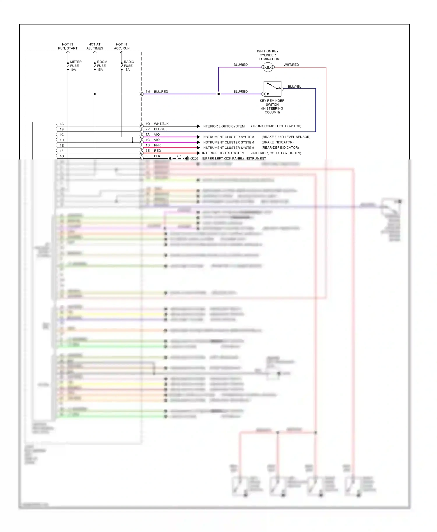 Mazda 626 GF (1997-2002) engine controls system headlights system wiring diagram  (1 of 1)