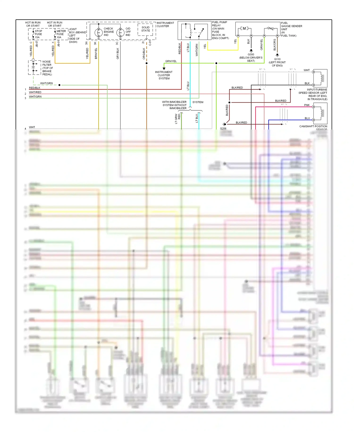 Mazda 626 GF (1997-2002) instrument cluster solid state wiring diagram  (1 of 2)
