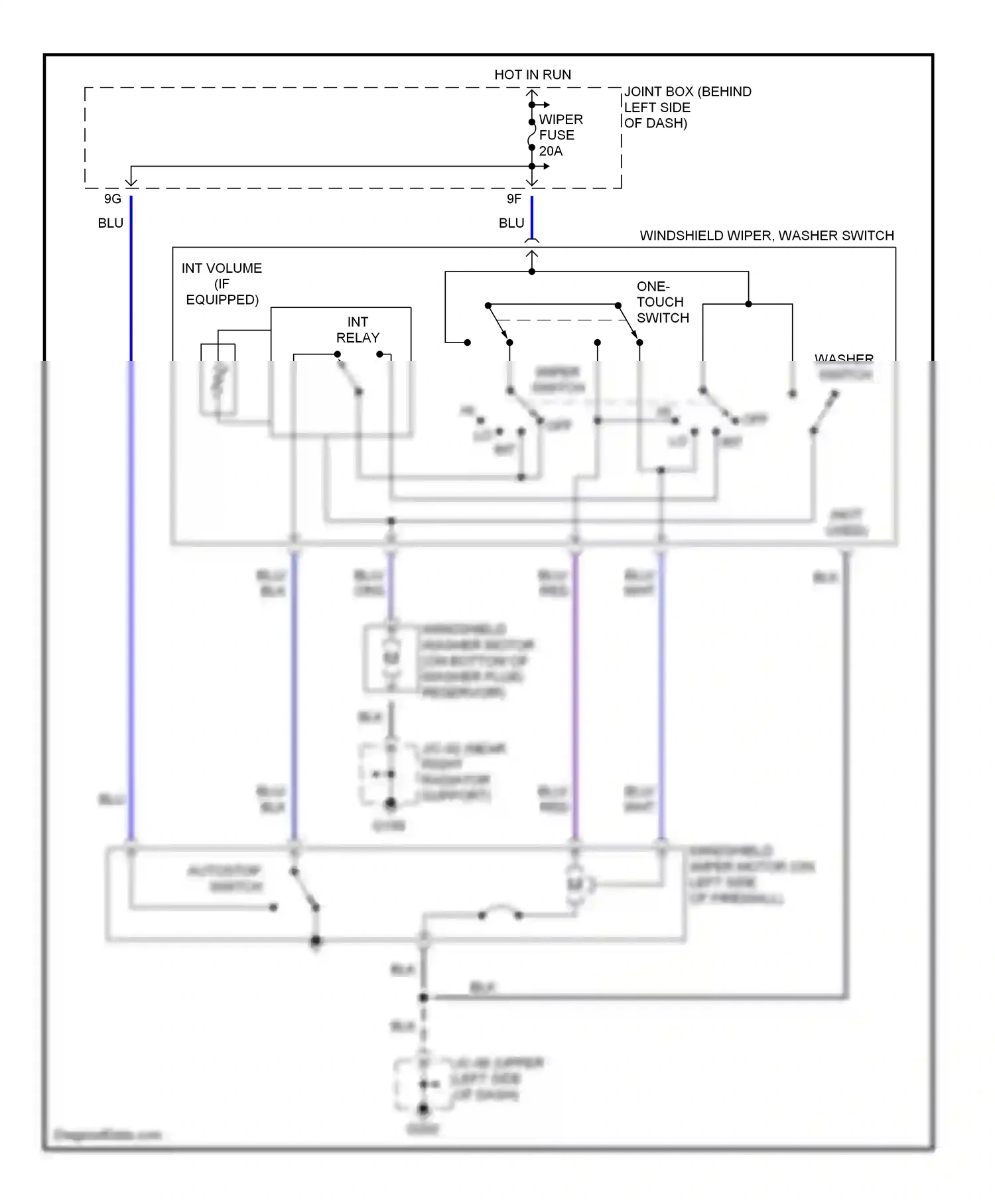Mazda 626 GF (1997-2002) one touch switch wiring diagram  (1 of 1)