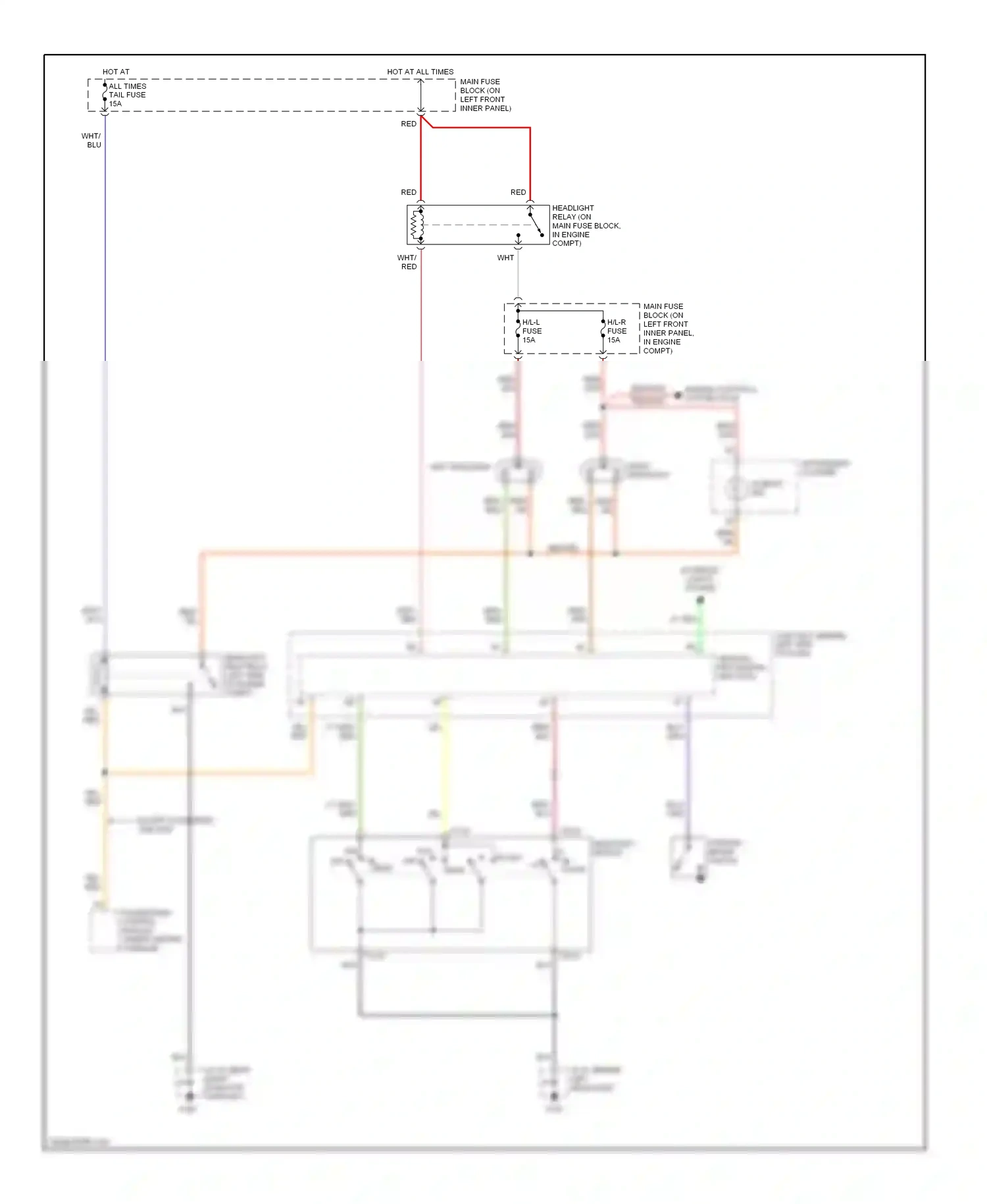 Mazda 626 GF (1997-2002) powertrain control module (under center console) wiring diagram  (9 of 9)