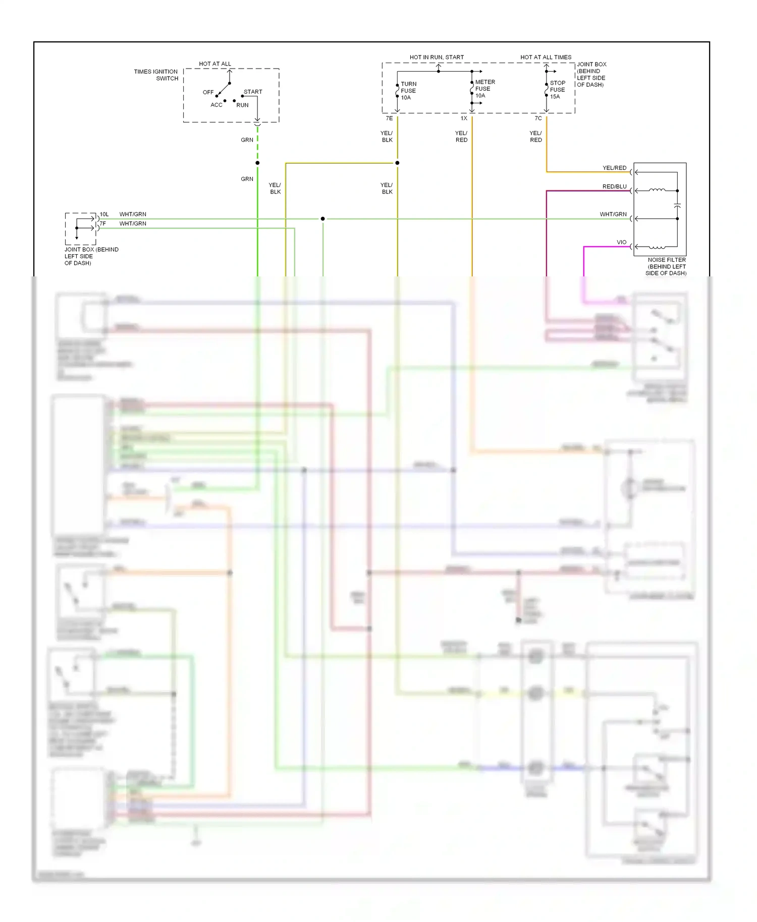 Mazda 626 GF (1997-2002) powertrain control module (under center console) wiring diagram  (7 of 9)