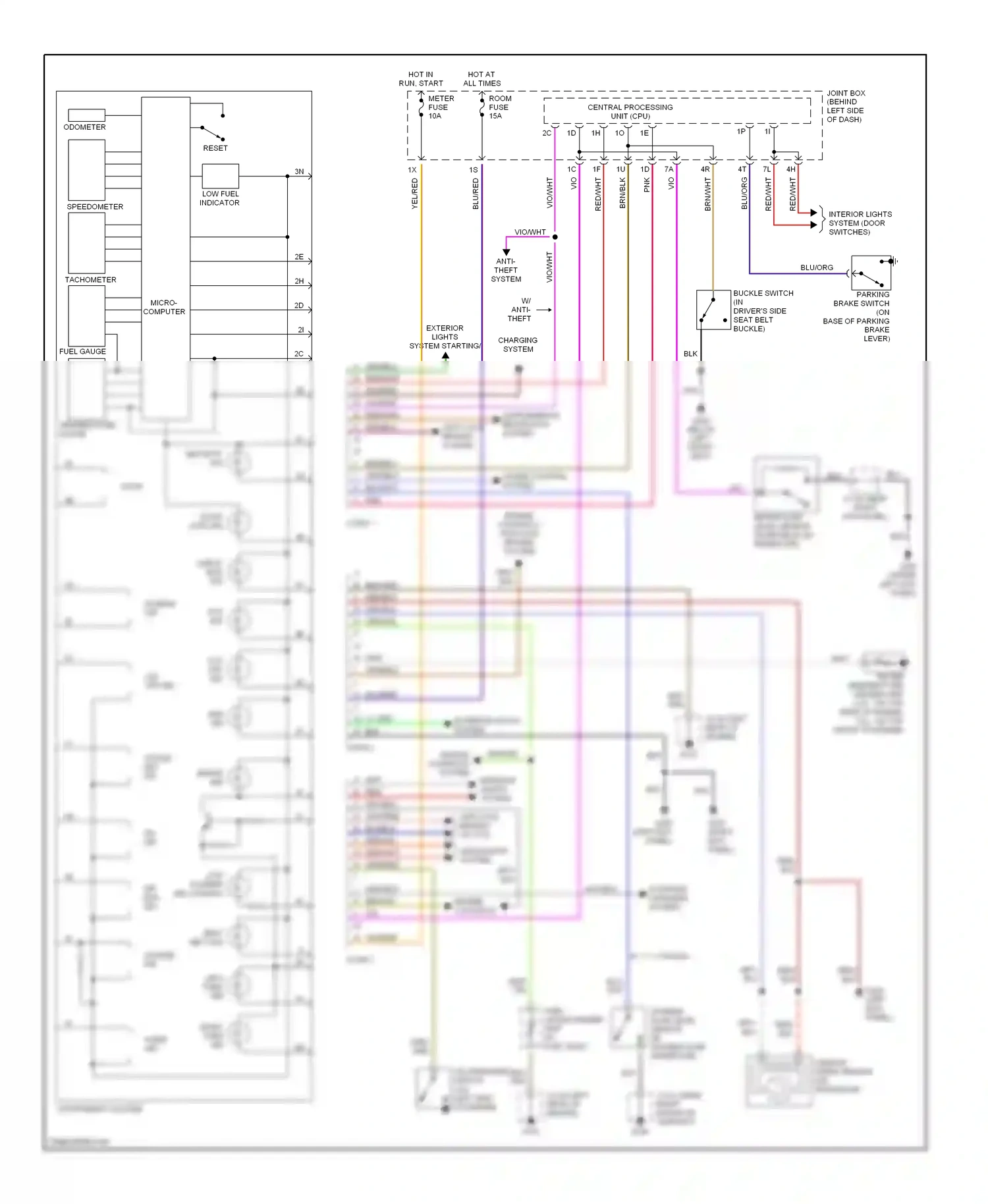 Mazda 626 GF (1997-2002) security ind wiring diagram  (1 of 1)